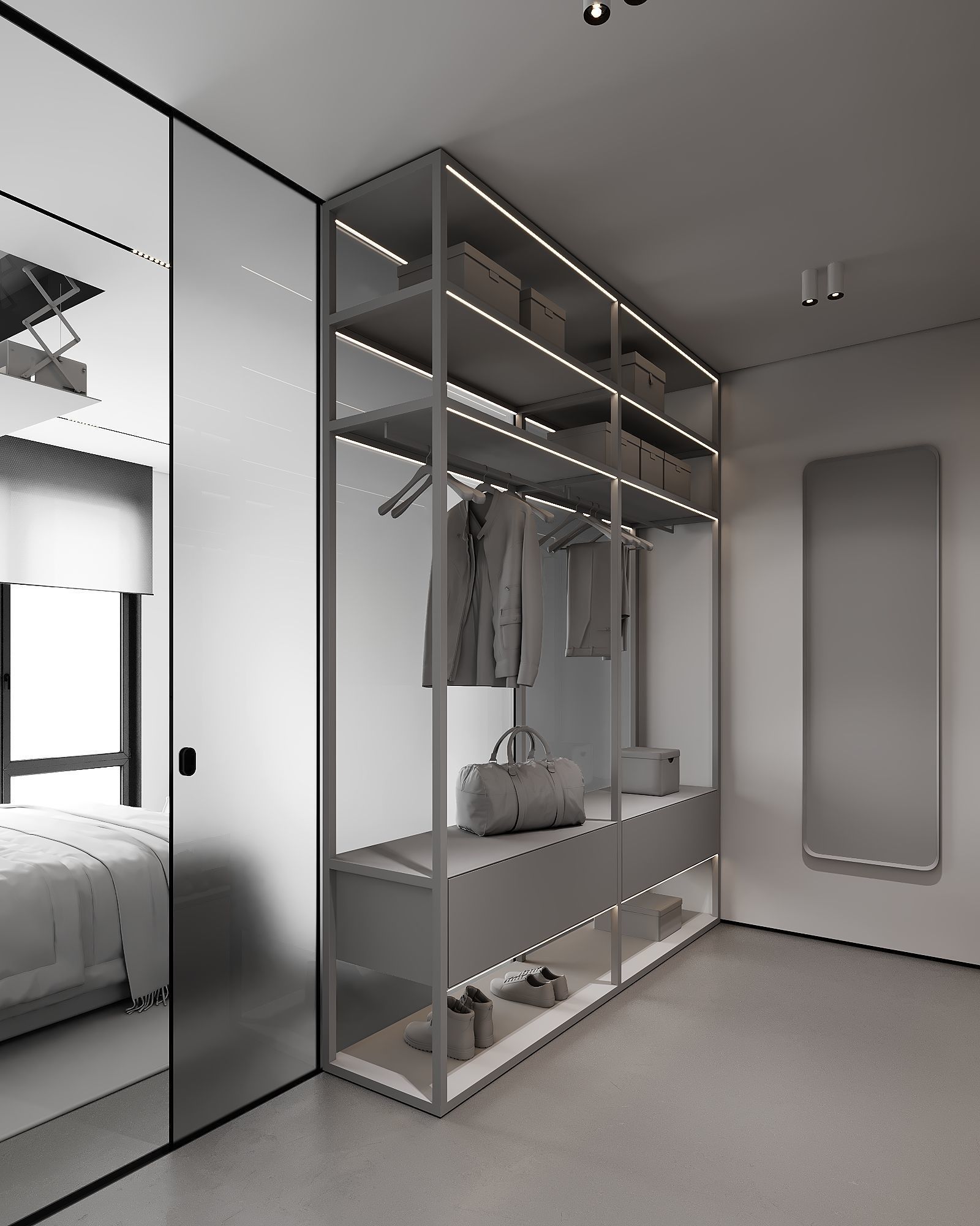 AR-22081 Gray House - Bedroom 3D Scene 3D model_19