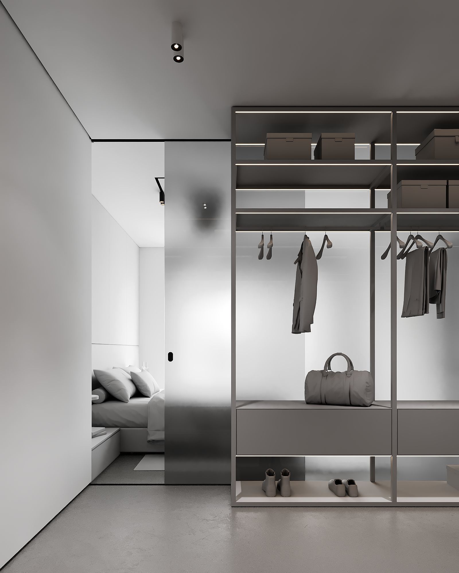 AR-22081 Gray House - Bedroom 3D Scene 3D model_20