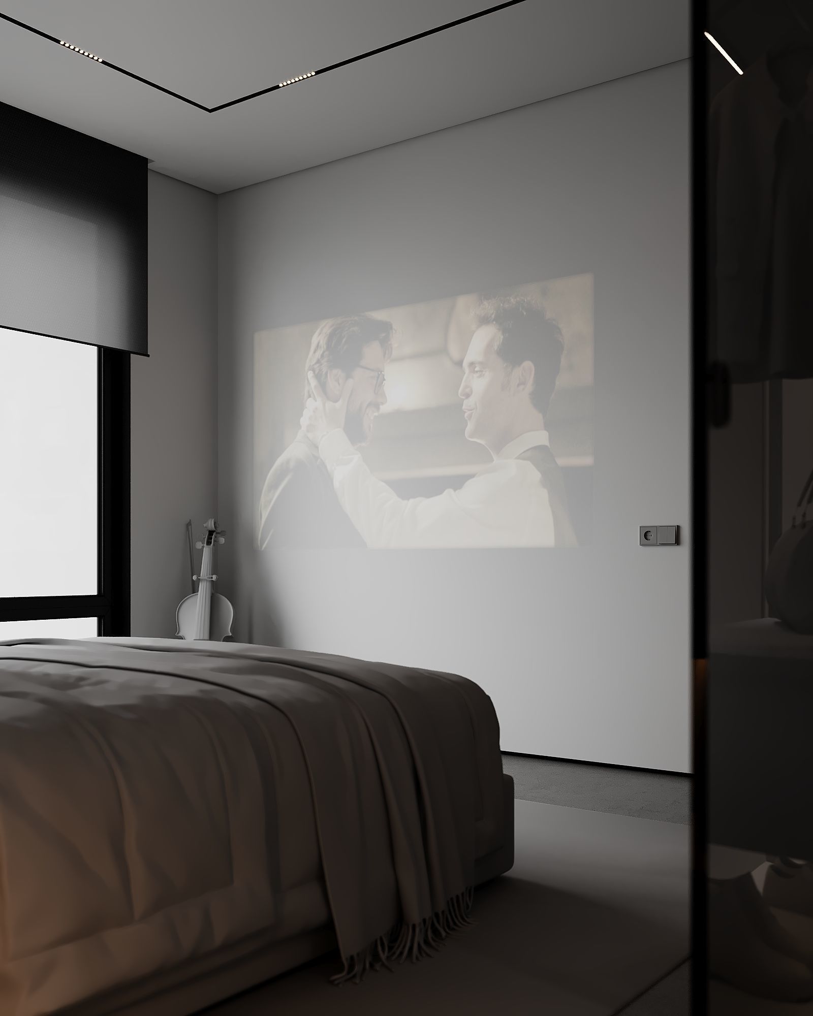 AR-22081 Gray House - Bedroom 3D Scene 3D model_17