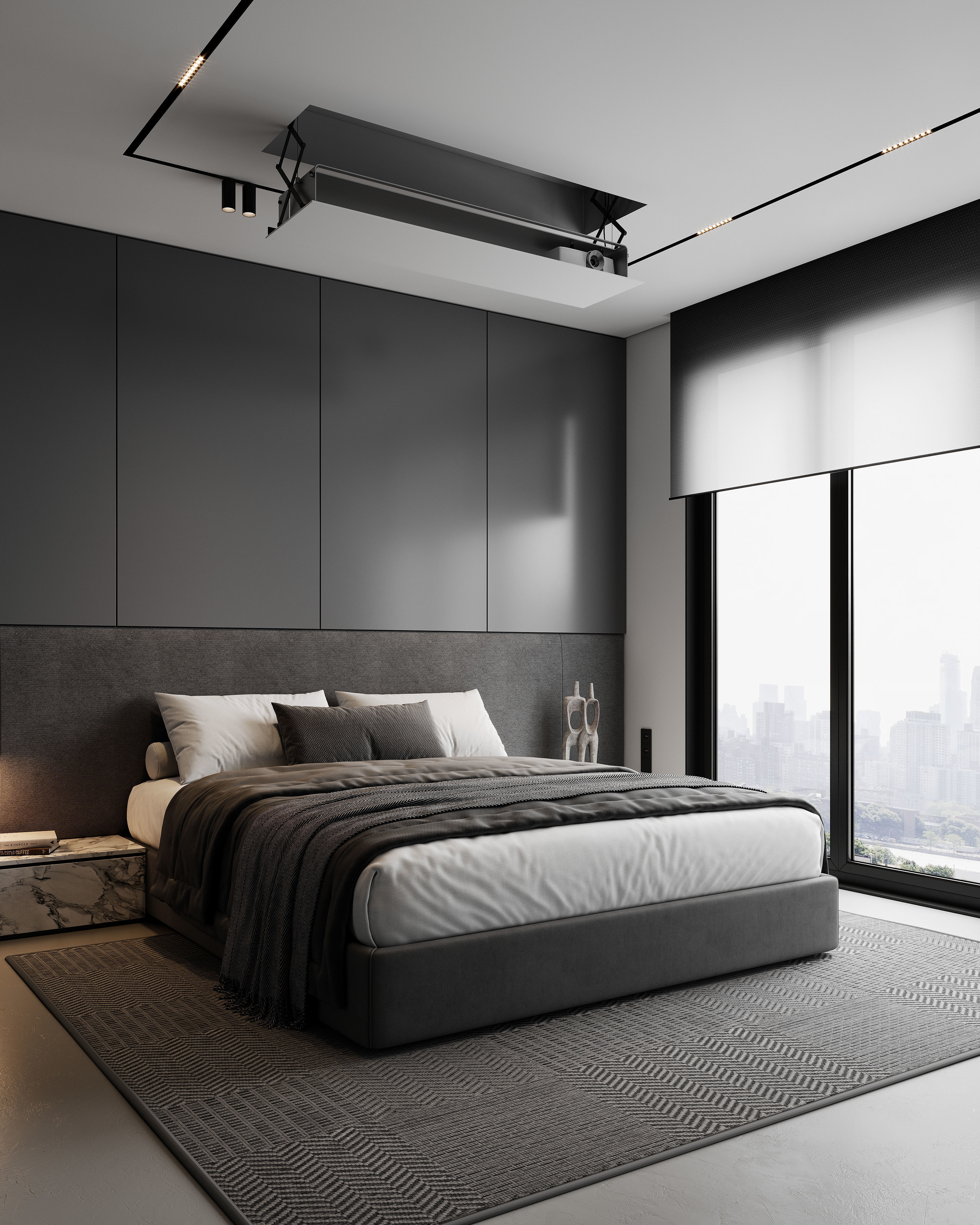 AR-22081 Gray House - Bedroom 3D Scene 3D model_2