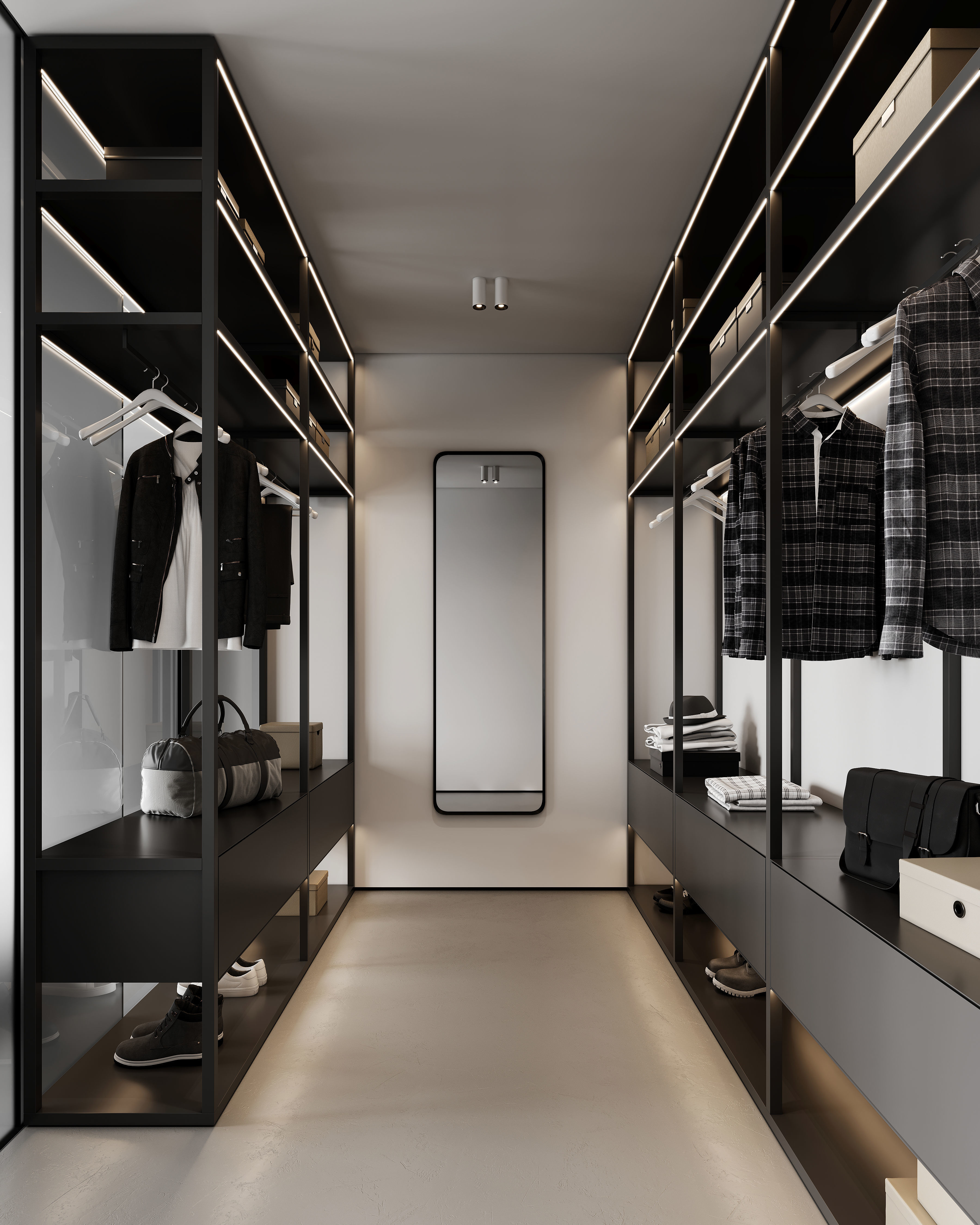 AR-22081 Gray House - Bedroom 3D Scene 3D model_8