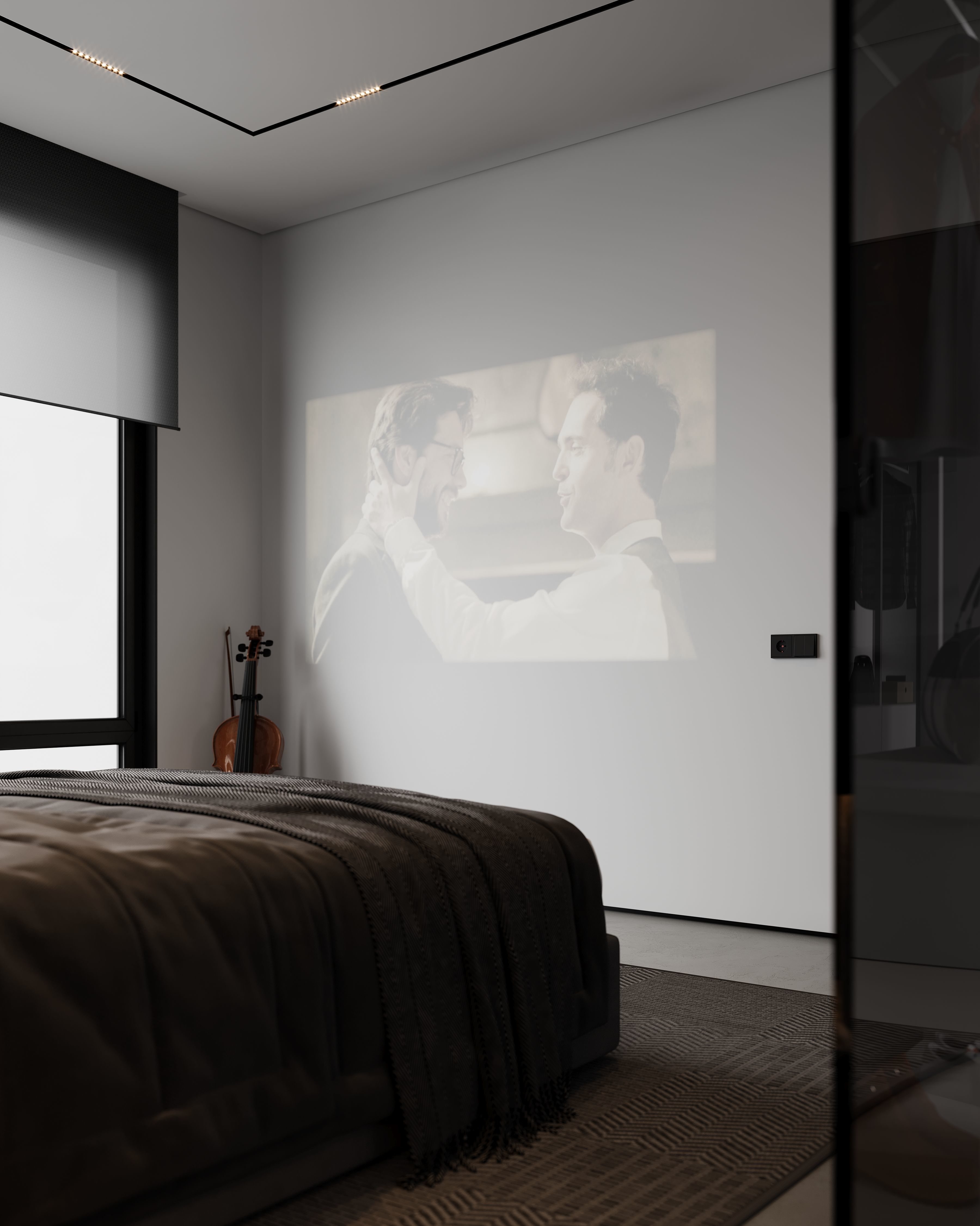 AR-22081 Gray House - Bedroom 3D Scene 3D model_4