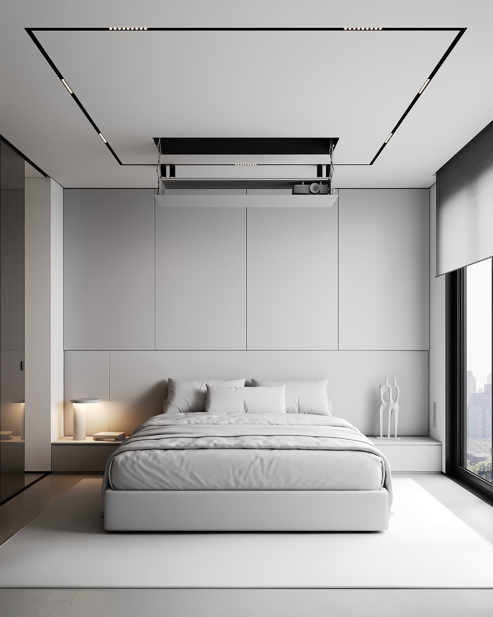 AR-22081 Gray House - Bedroom 3D Scene 3D model_15