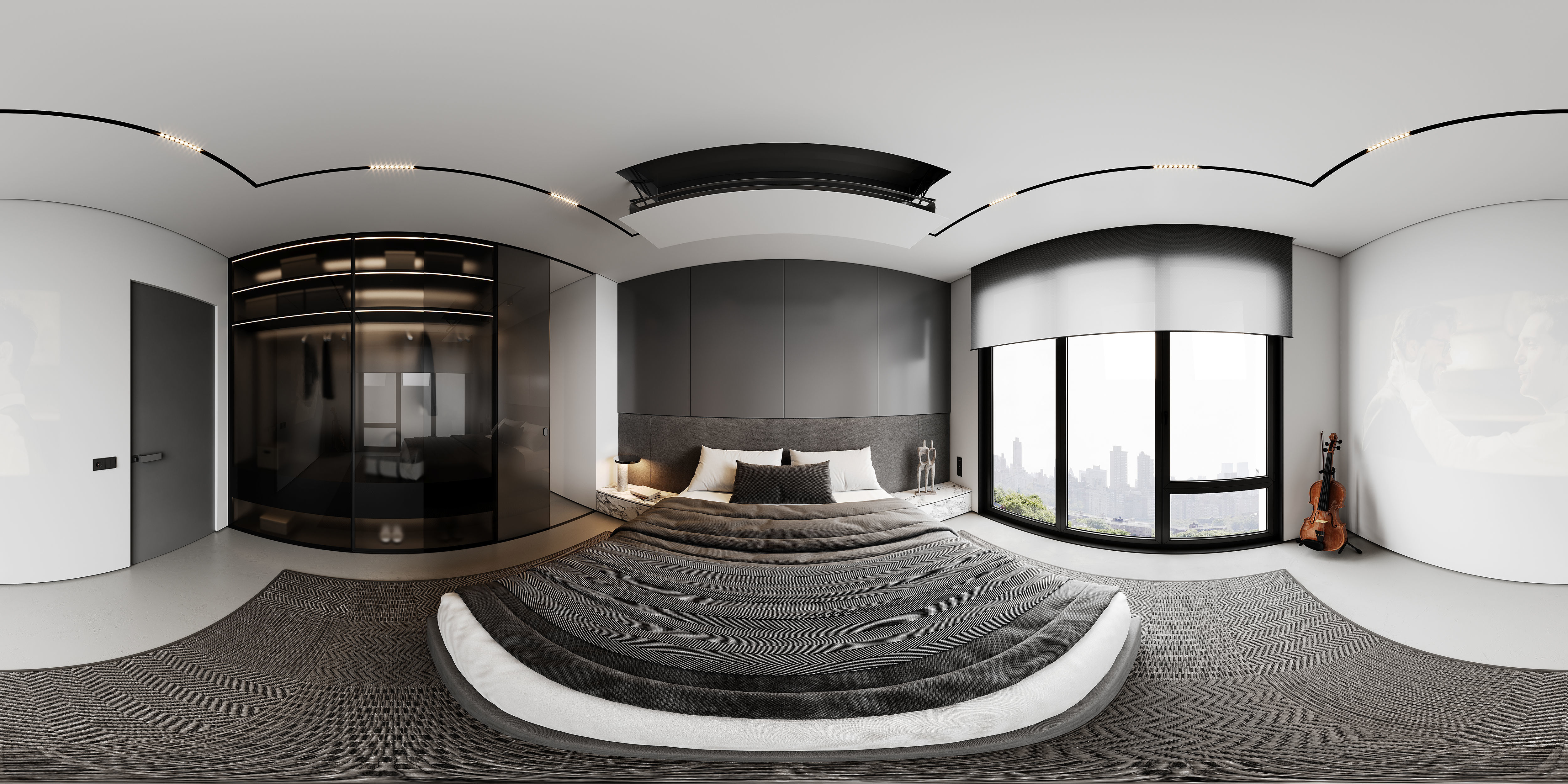 AR-22081 Gray House - Bedroom 3D Scene 3D model_11