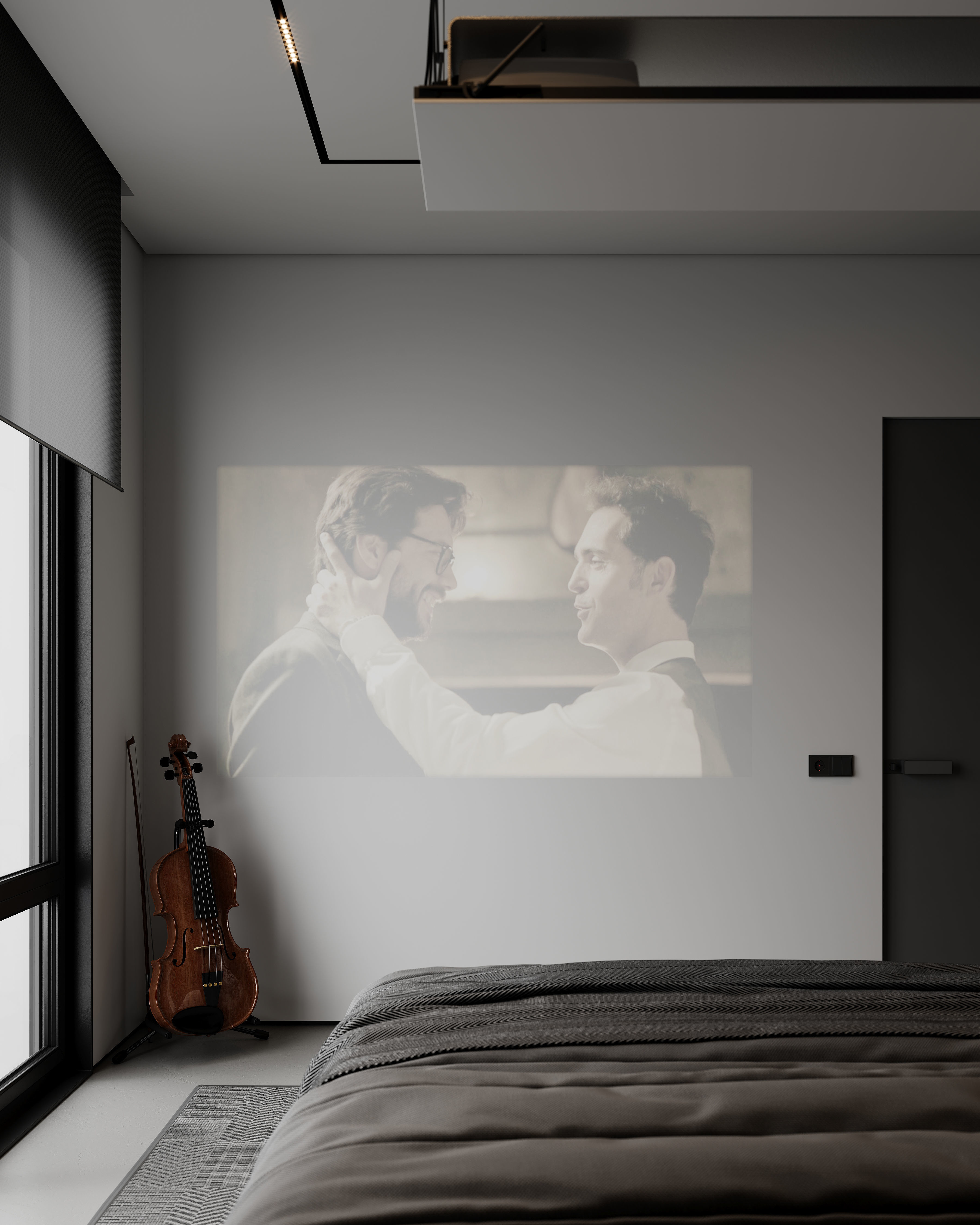 AR-22081 Gray House - Bedroom 3D Scene 3D model_3