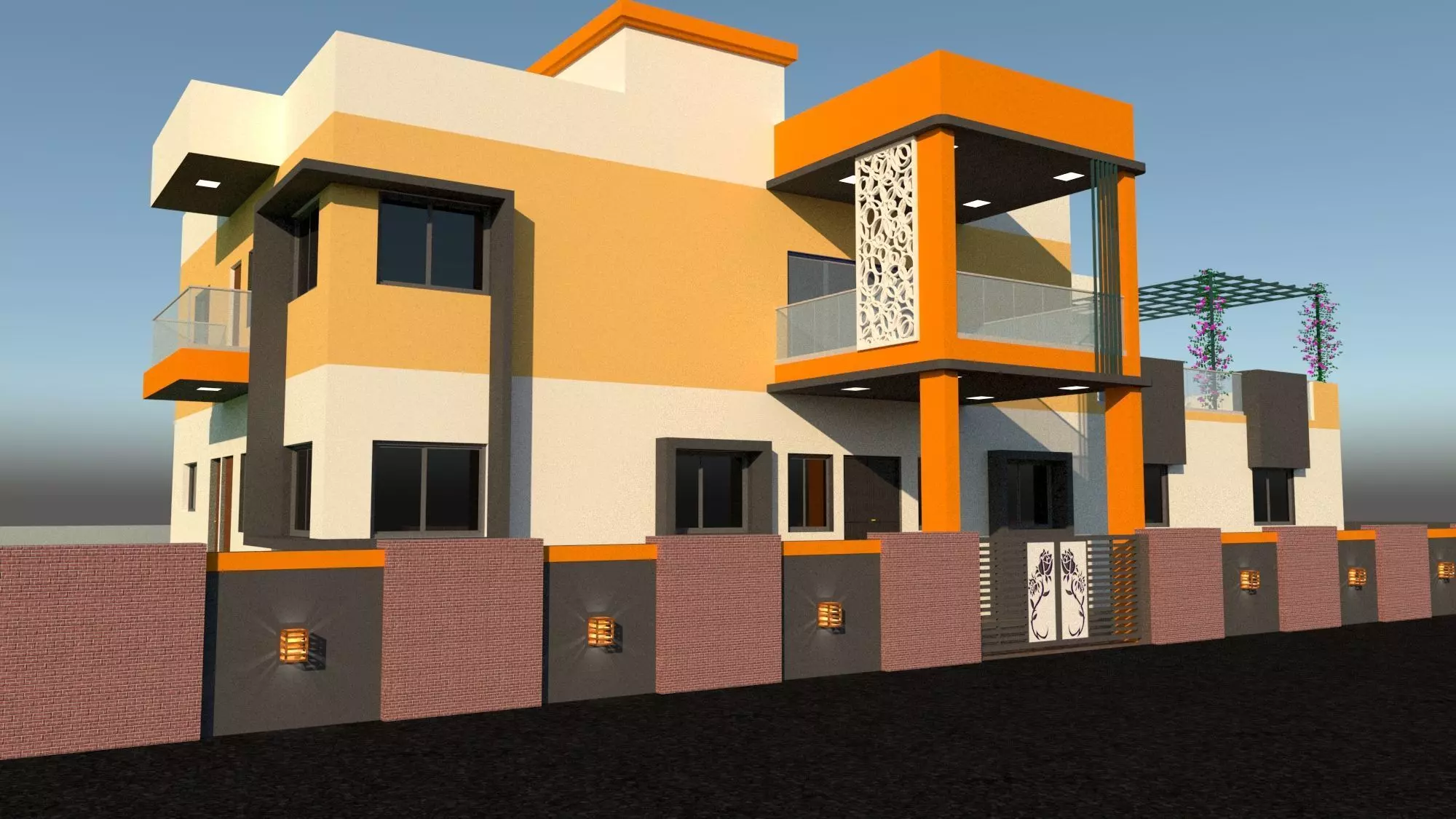 Architectural view of the bangalow 3D print model