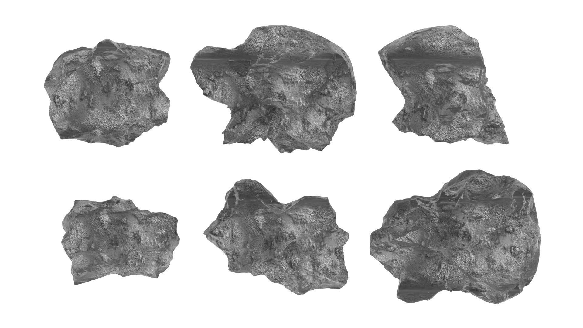 Asteroids Set 3D model_16