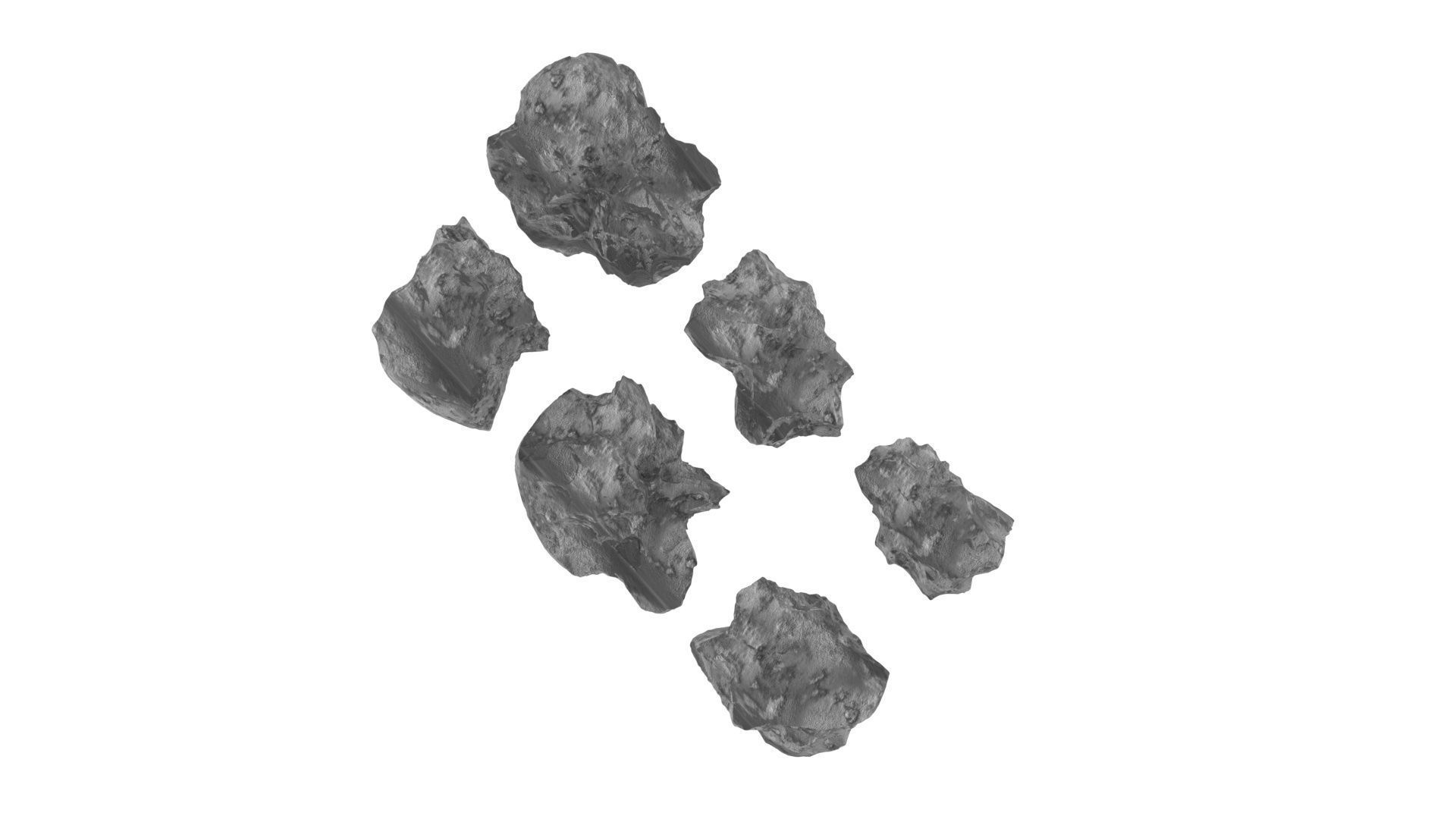 Asteroids Set 3D model_11