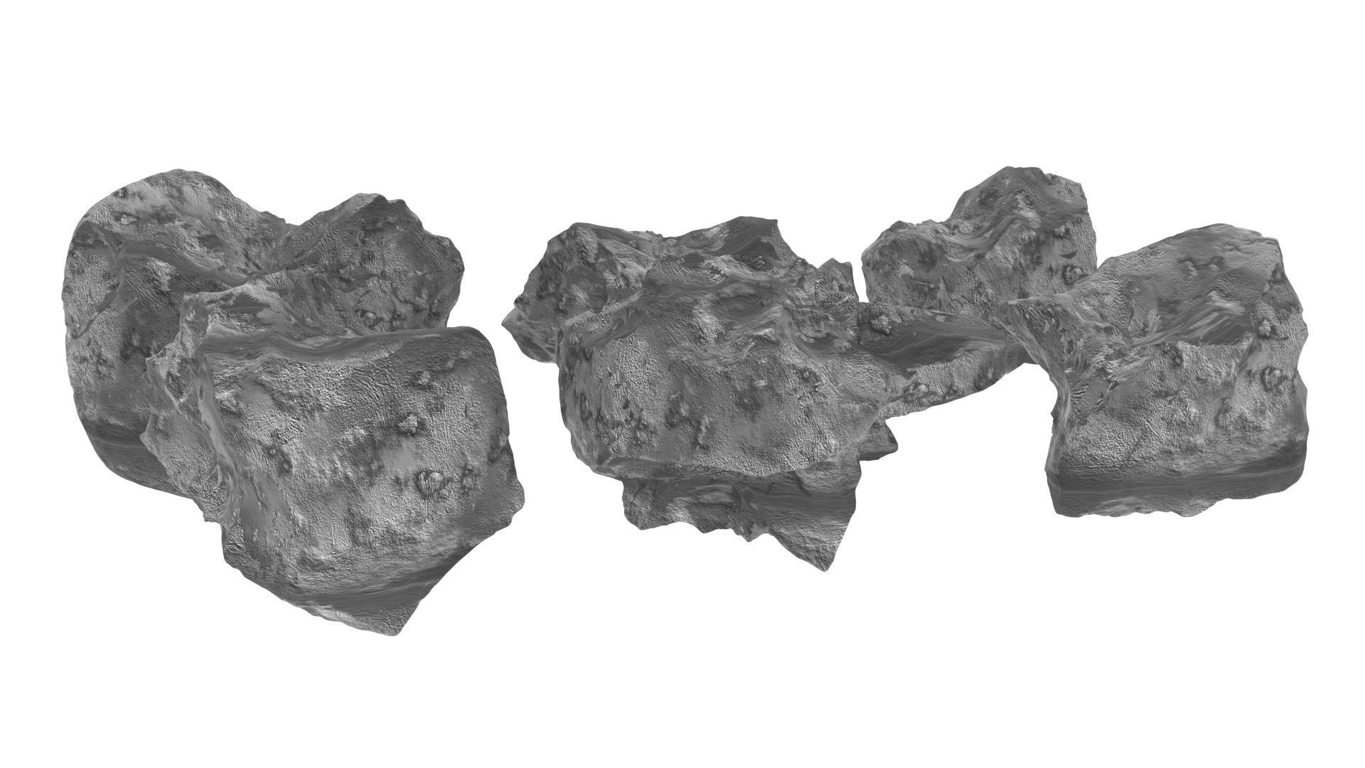 Asteroids Set 3D model_10
