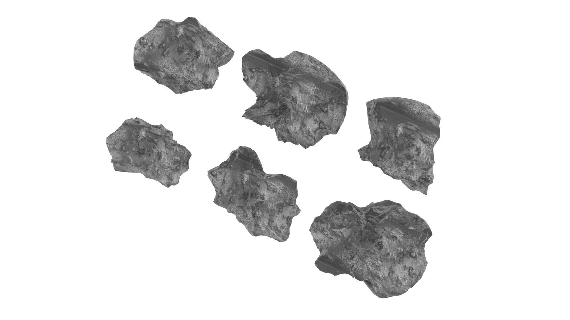 Asteroids Set 3D model_9