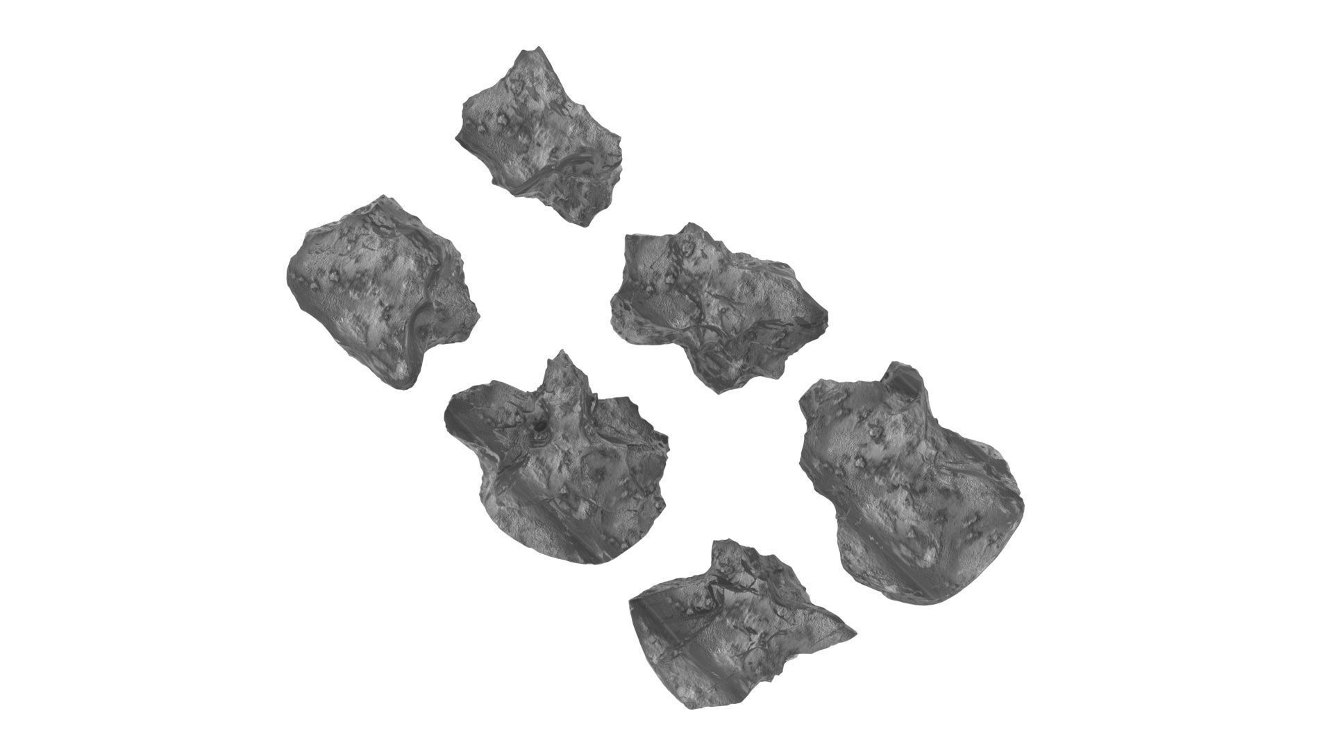 Asteroids Set 3D model_12