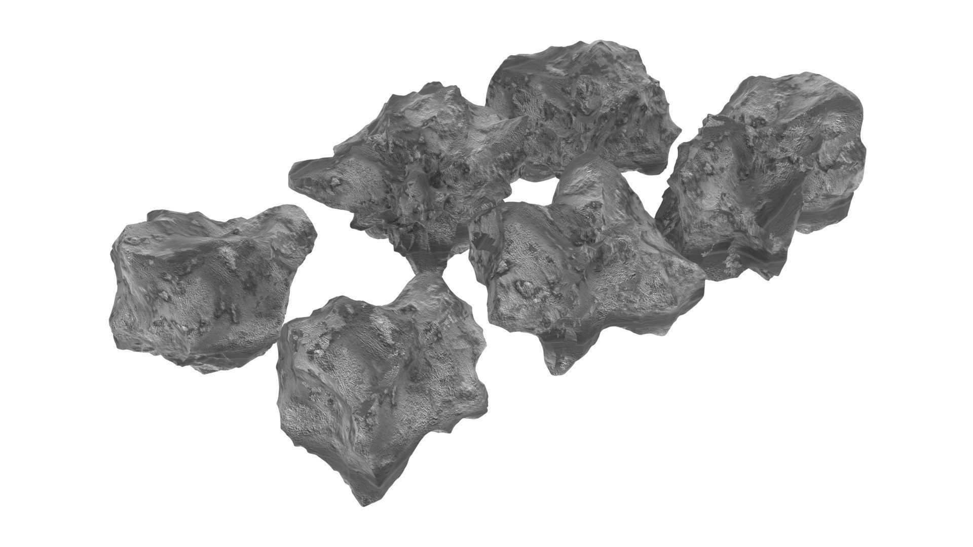 Asteroids Set 3D model_7