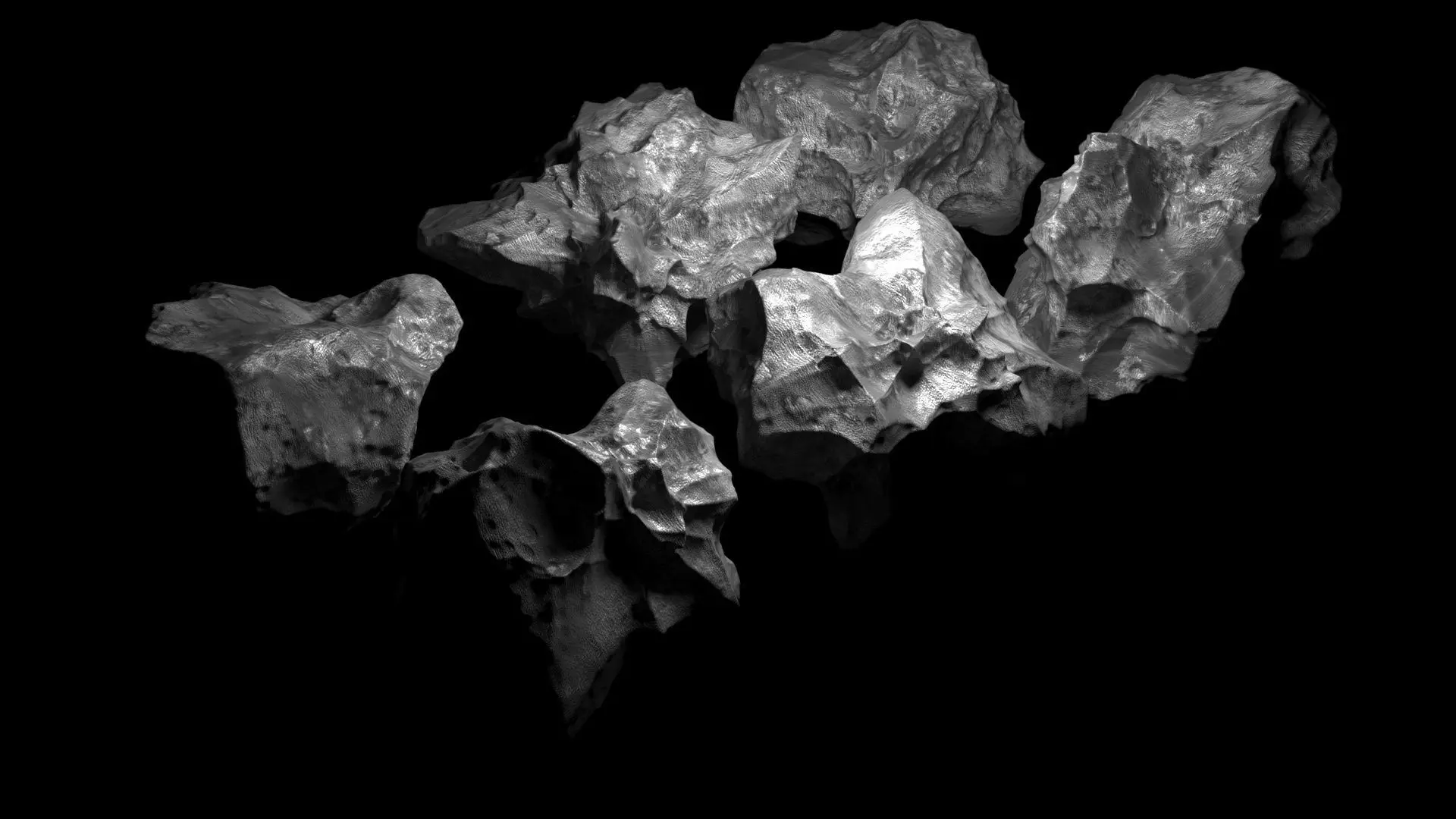 Asteroids Set 3D model_0