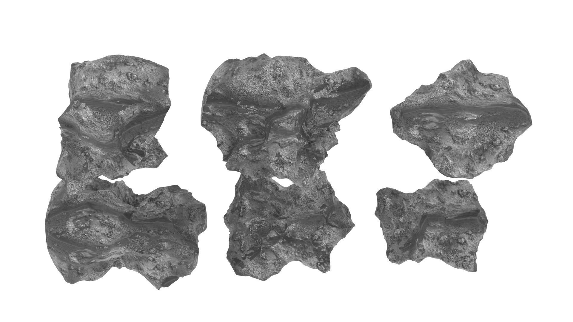 Asteroids Set 3D model_13