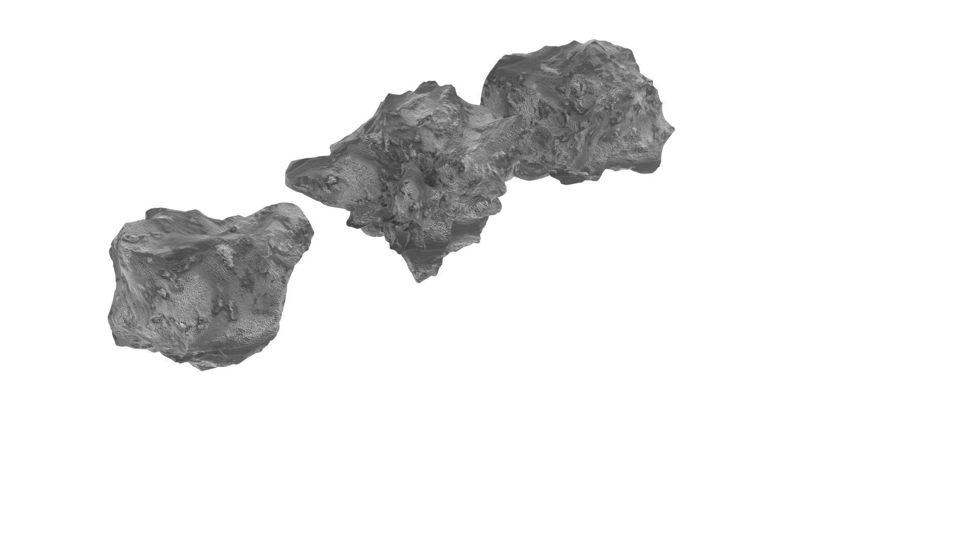 Asteroids Set 3D model_8