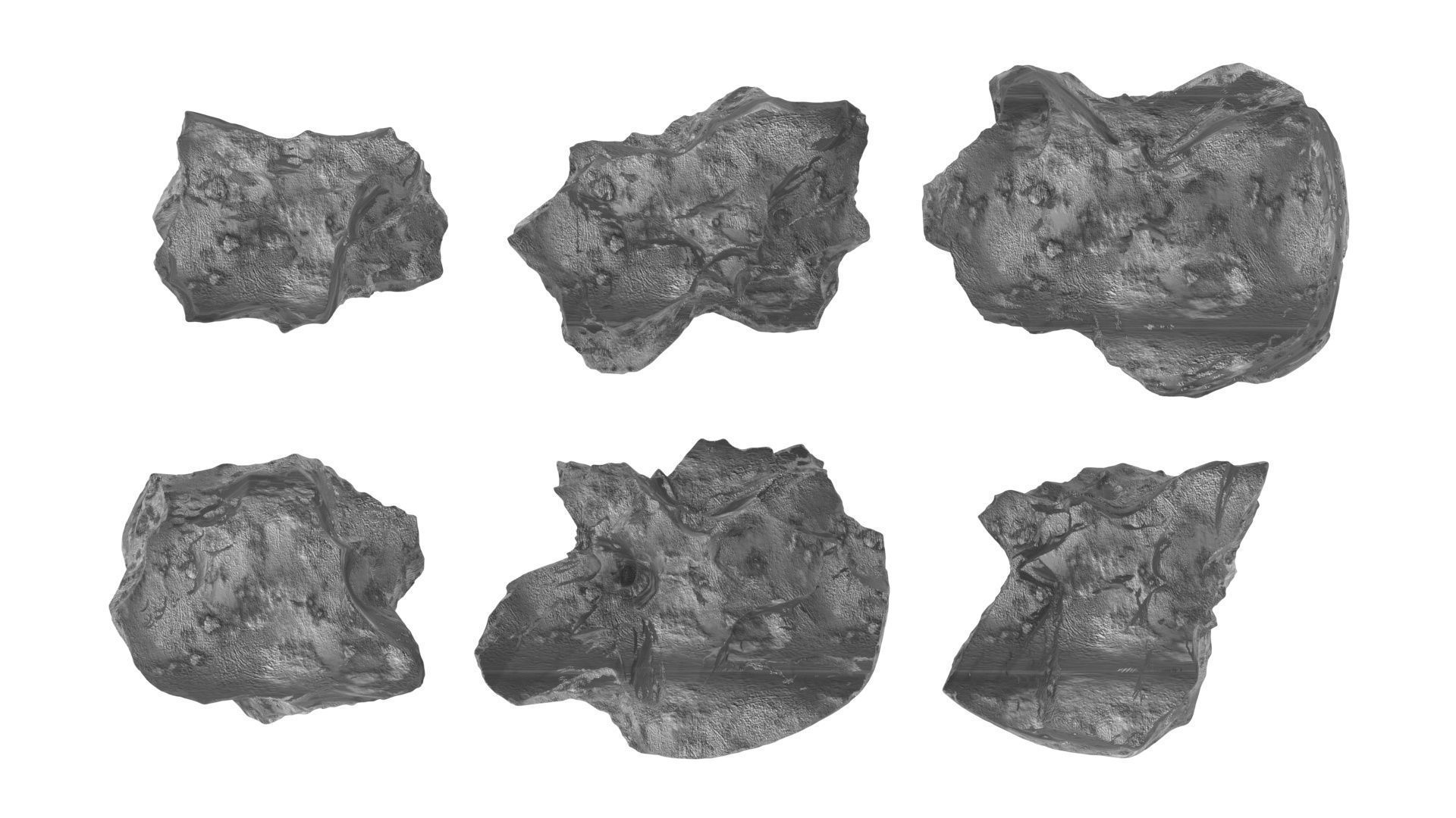 Asteroids Set 3D model_19