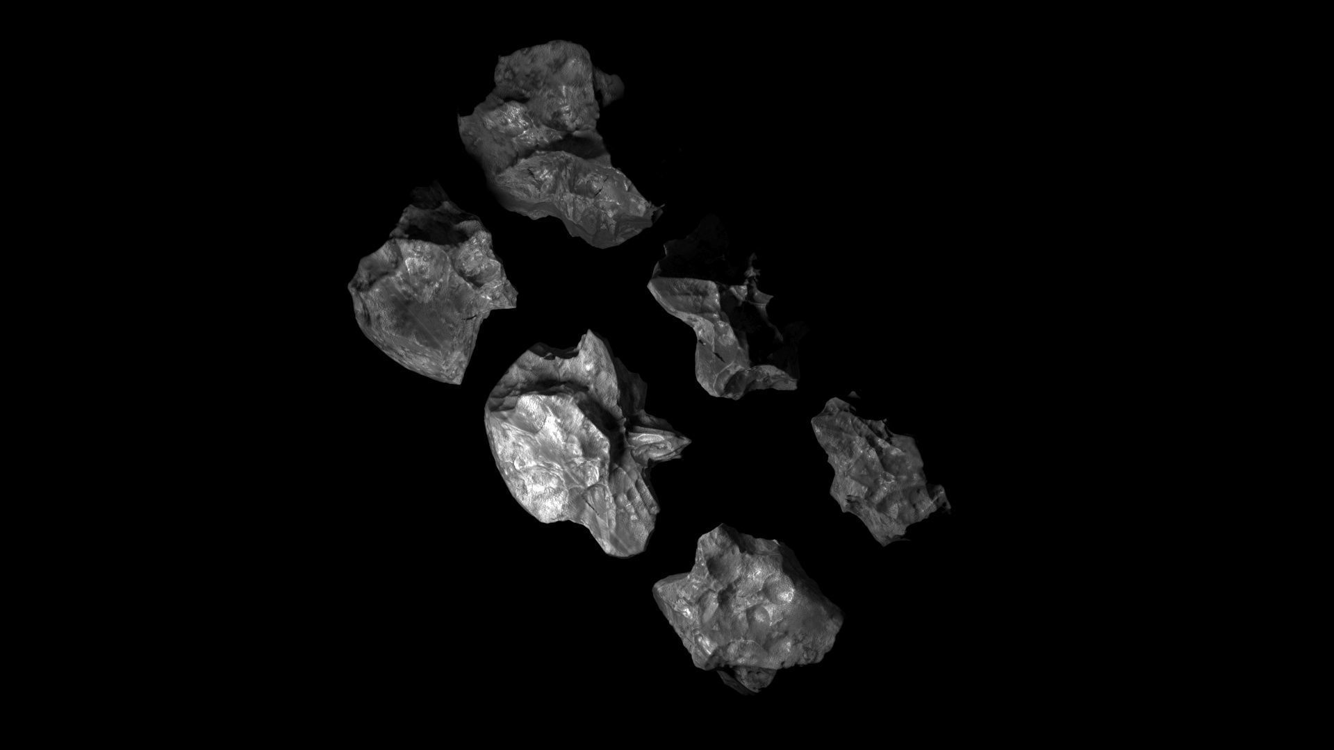 Asteroids Set 3D model_4