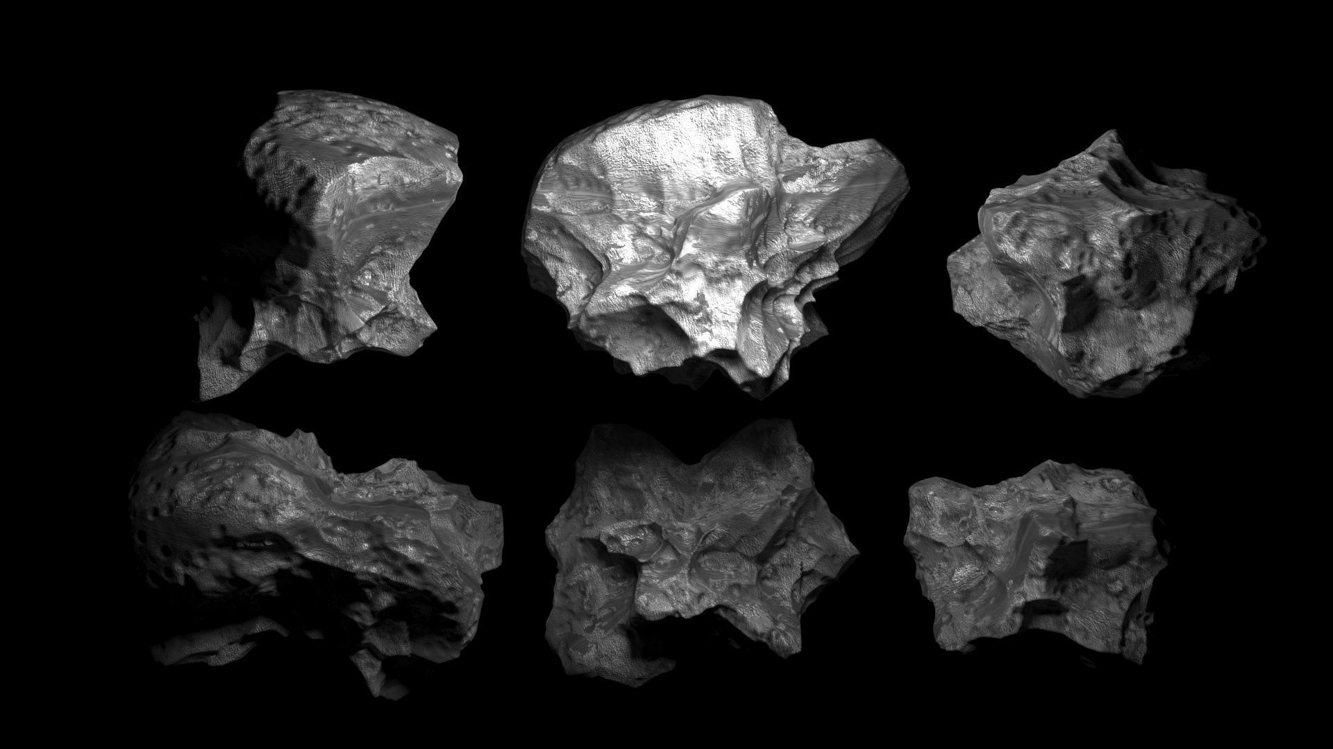 Asteroids Set 3D model_6
