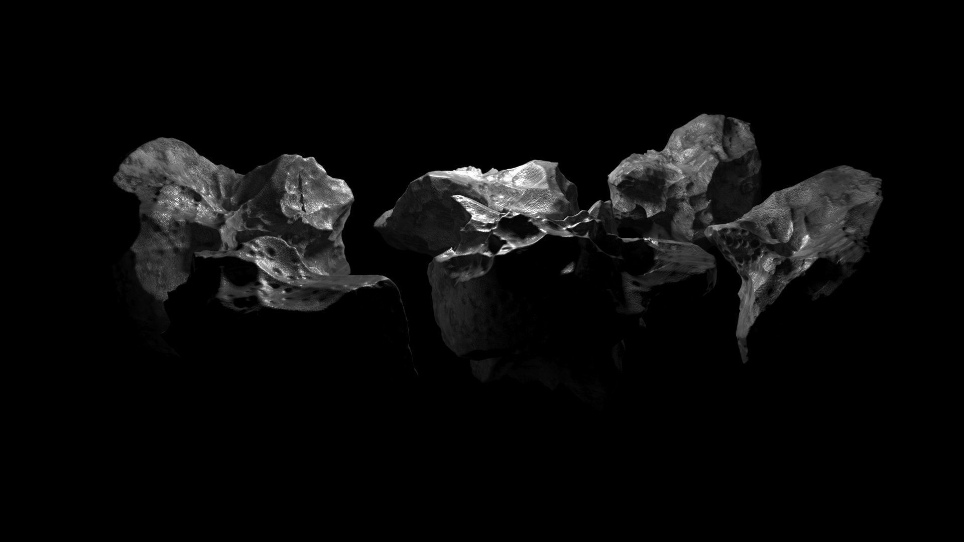 Asteroids Set 3D model_2