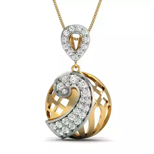 Women Diamond Pendent 3dm STL  Render Details - P-1764