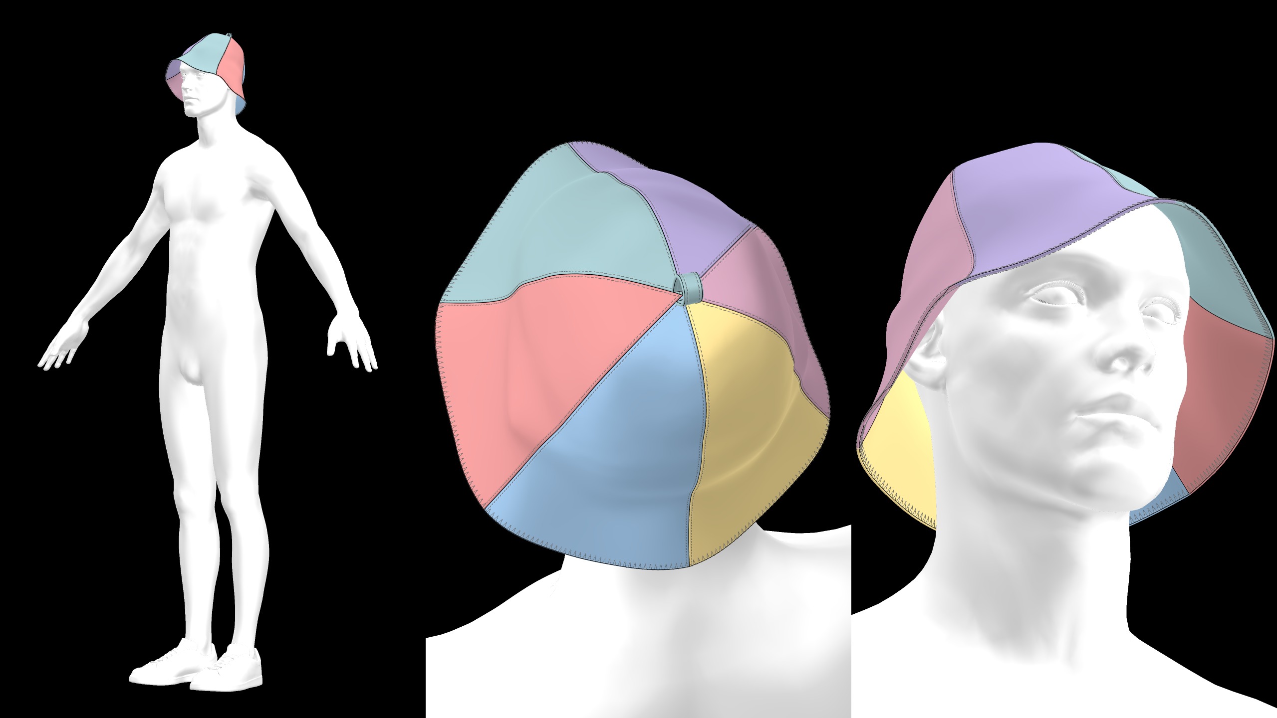 BASIC SAUNA FELT HAT mv2 highpoly 3D model_3