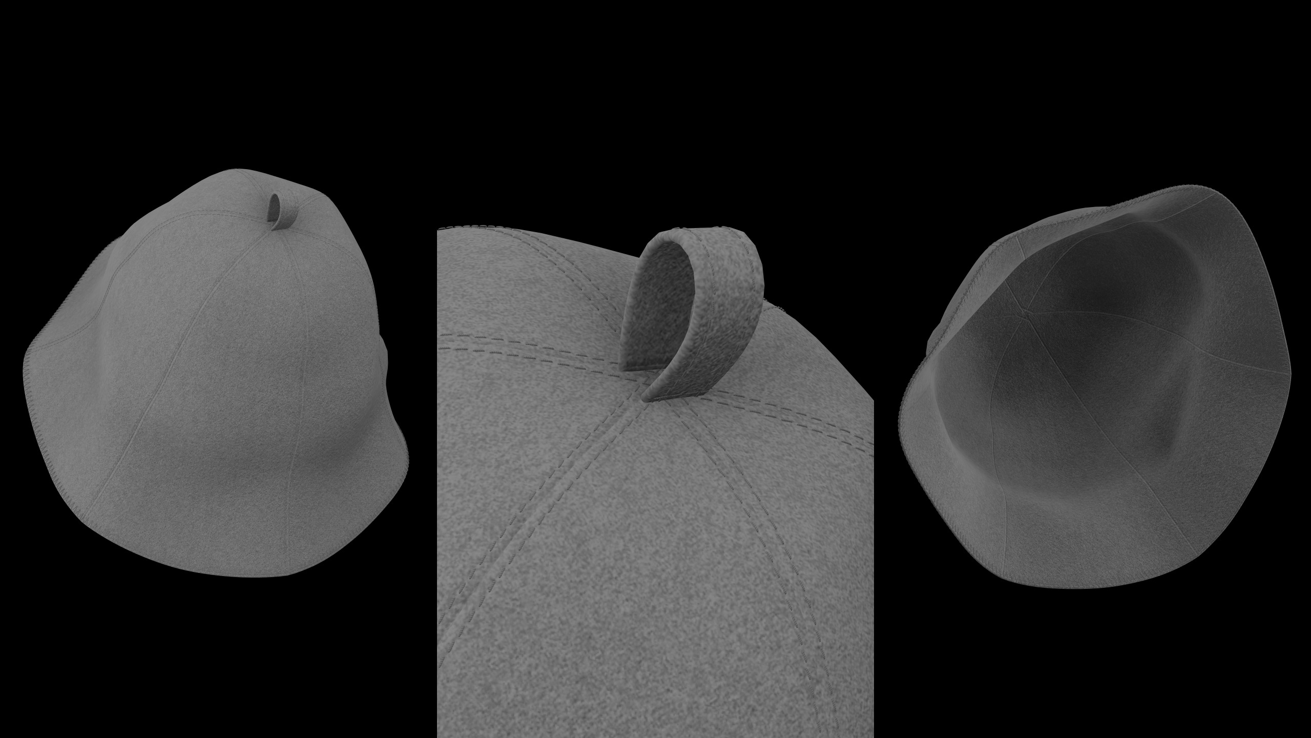 BASIC SAUNA FELT HAT mv2 highpoly 3D model_5
