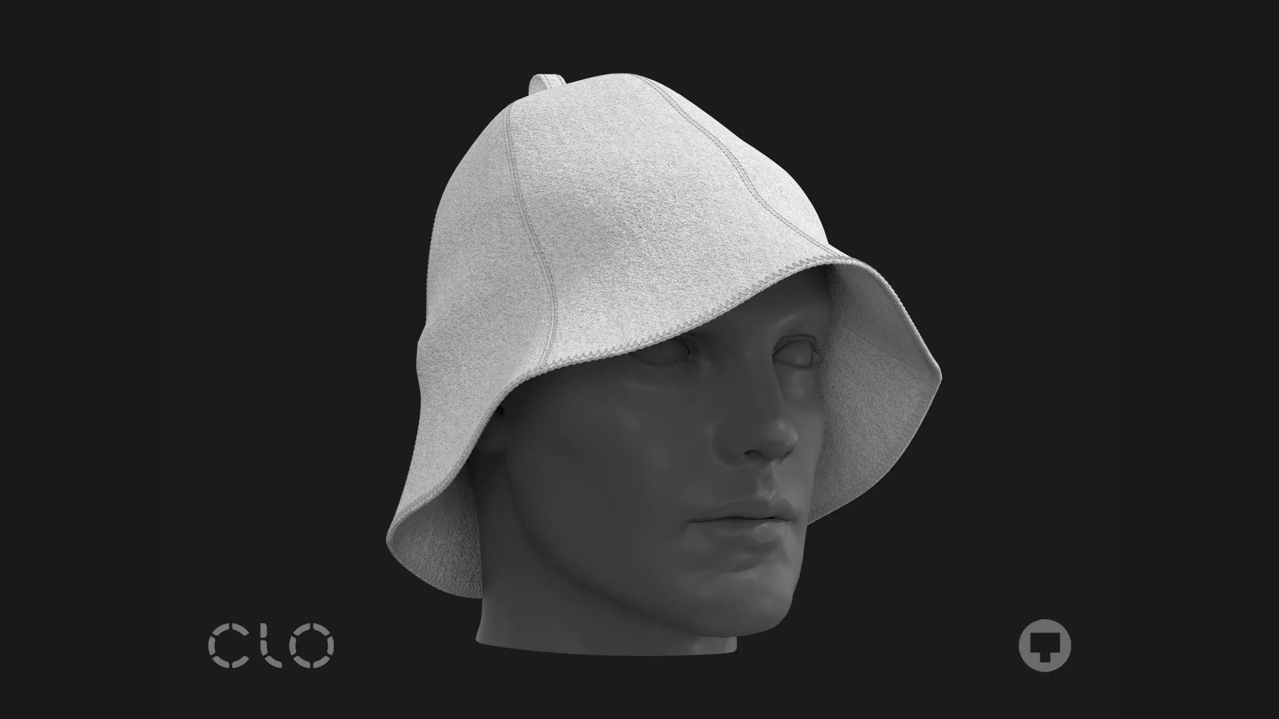 BASIC SAUNA FELT HAT mv2 highpoly 3D model_0