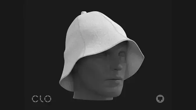 BASIC SAUNA FELT HAT mv2 highpoly 3D model