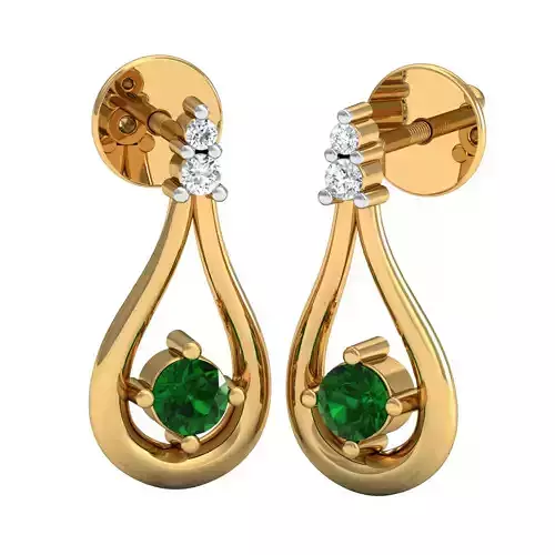 Women Diamond Earring 3dm STL  Render Details - P-1782