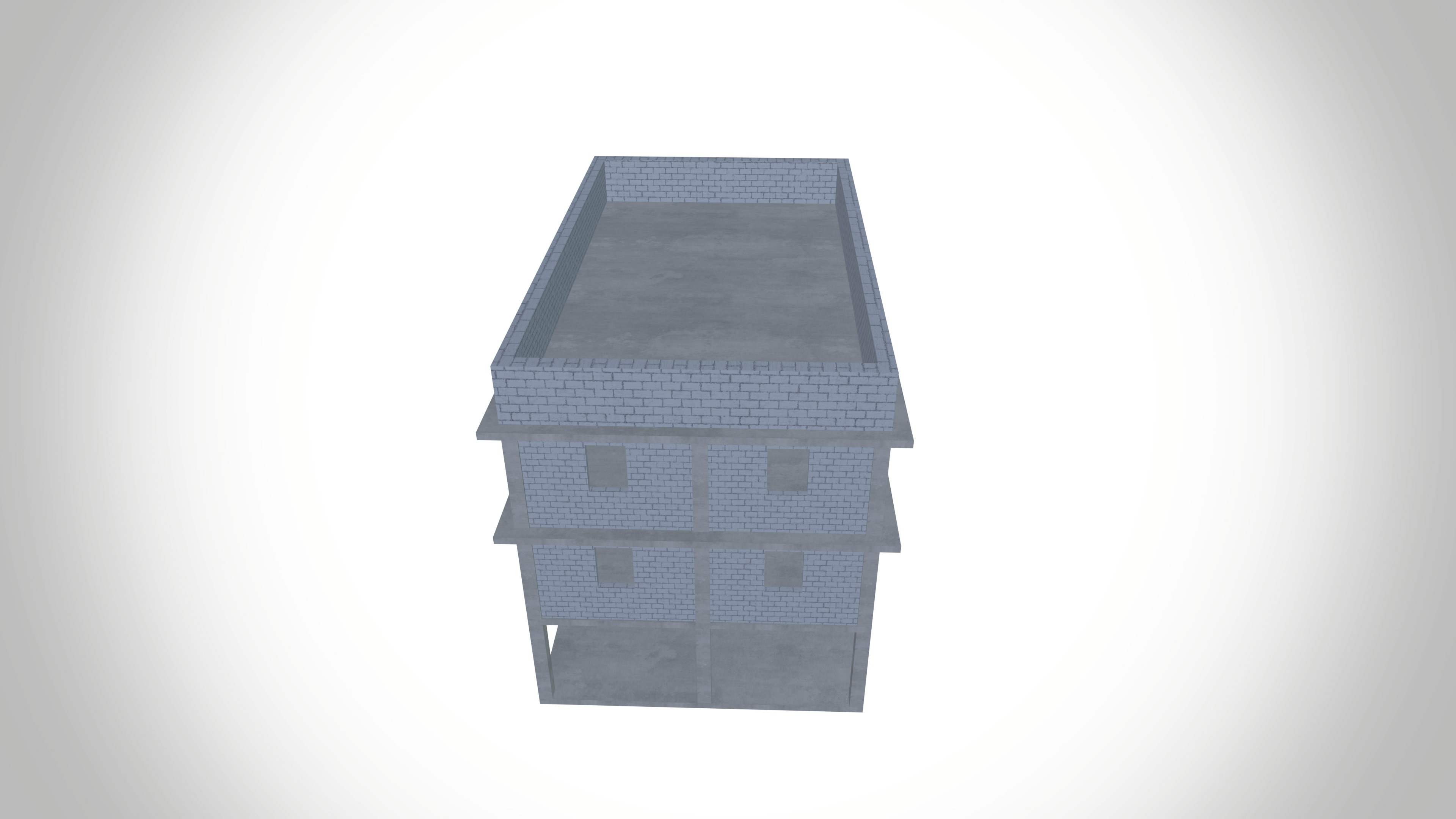 Under construction building Low-poly 3D model_8