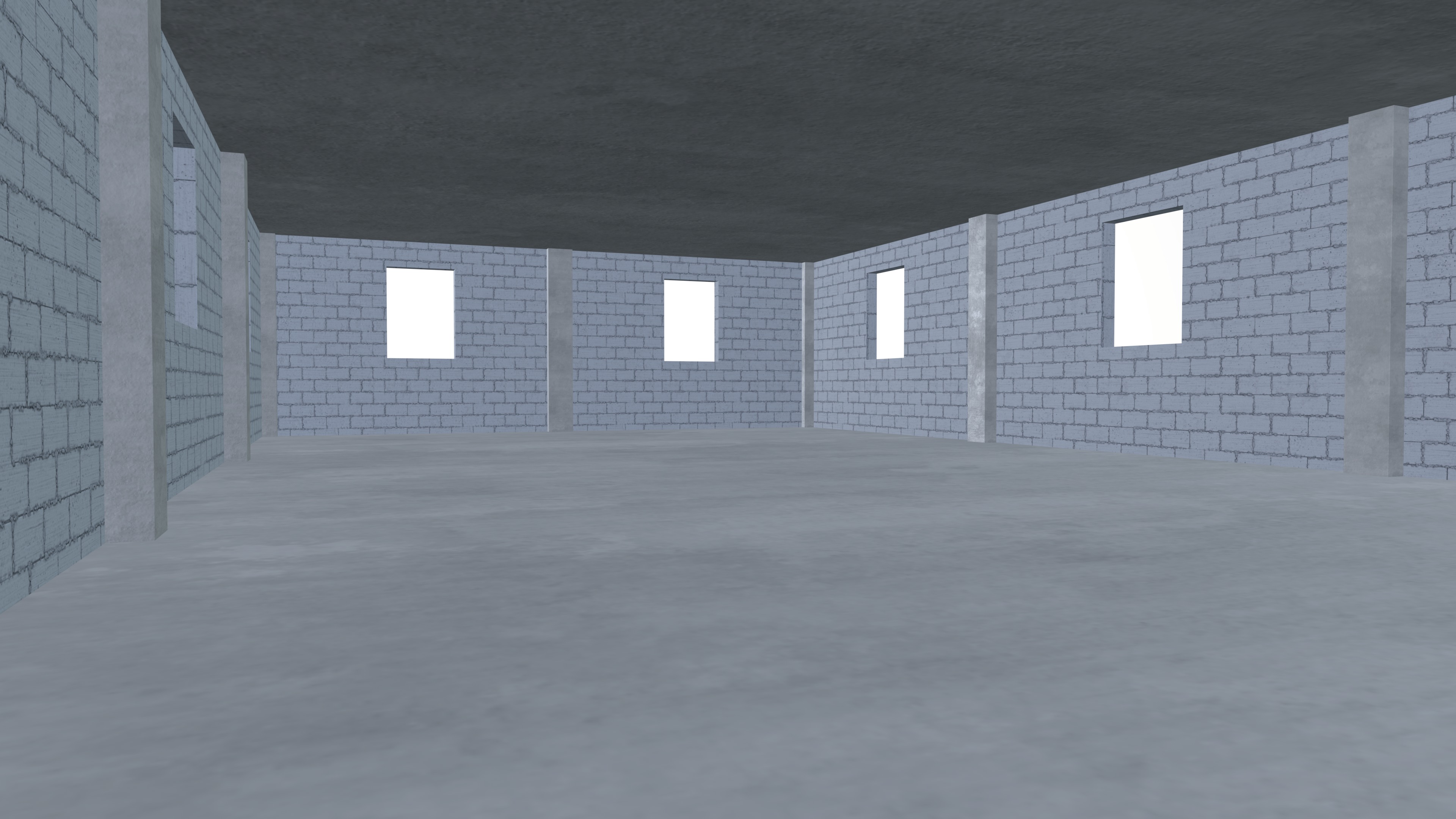 Under construction building Low-poly 3D model_4