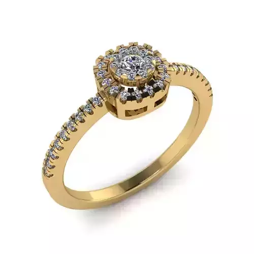 Women Diamond Ring 3dm STL  Render Details - EZ - 001