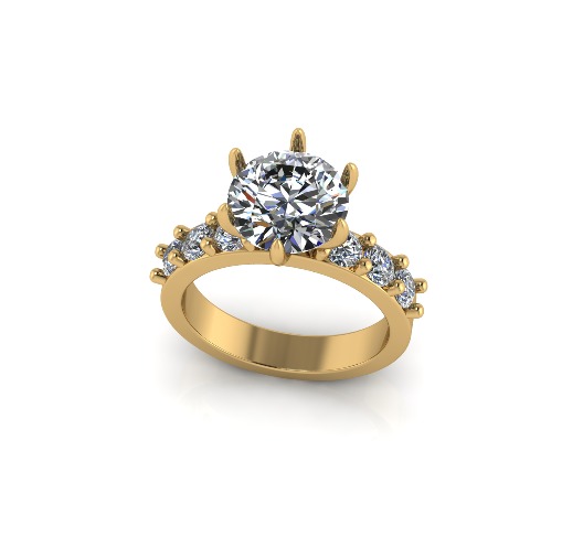 Solitaire ring Model 6709 3D print model_1