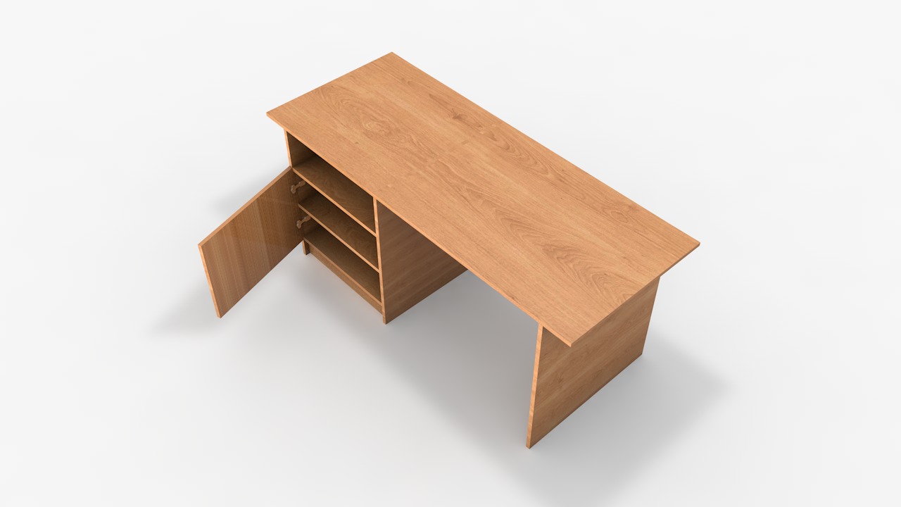 Office Table Low-poly 3D model_4