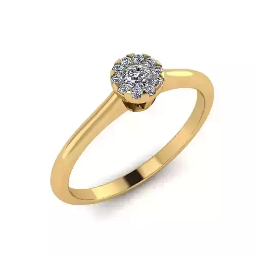 Women Diamond Ring 3dm STL  Render Details - EZ - 002