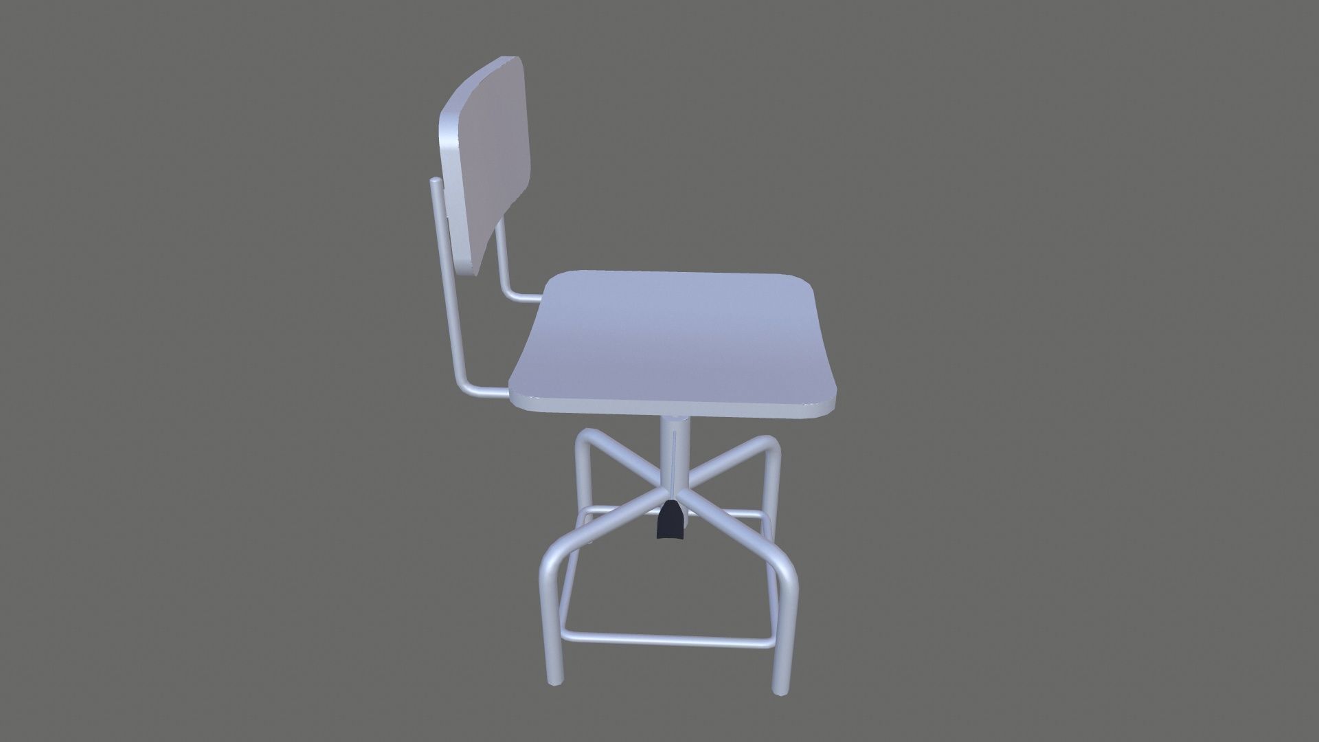 Metal Chair Low-poly 3D model_6