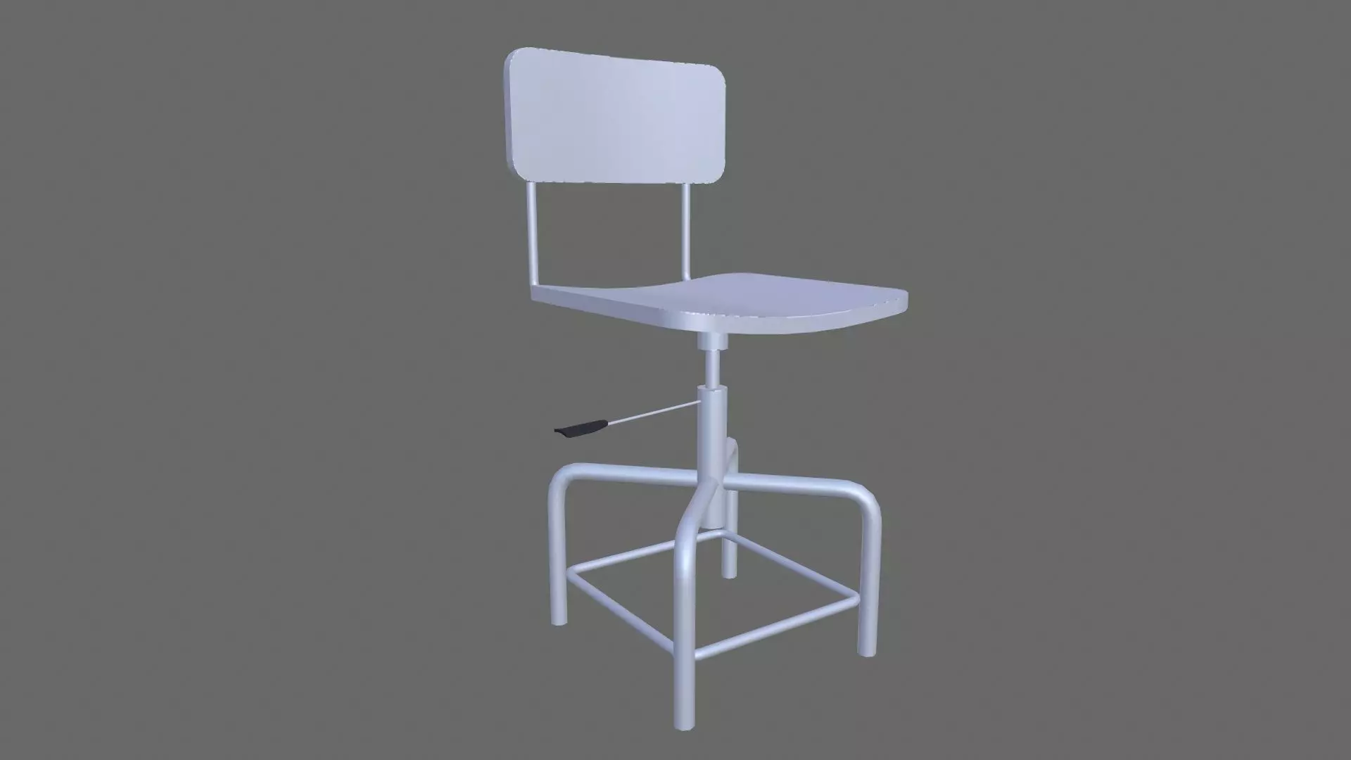 Metal Chair Low-poly 3D model_0