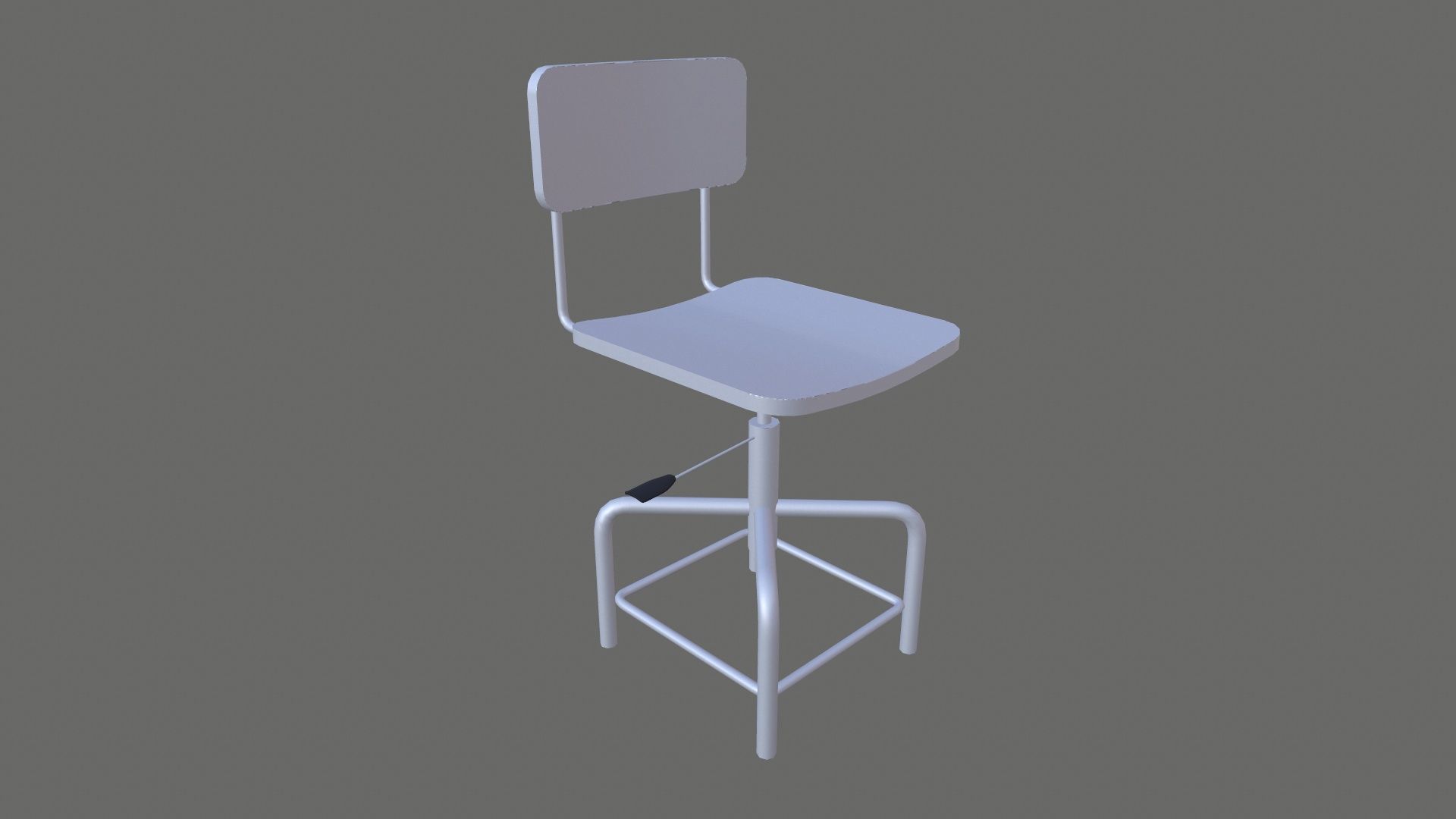 Metal Chair Low-poly 3D model_8