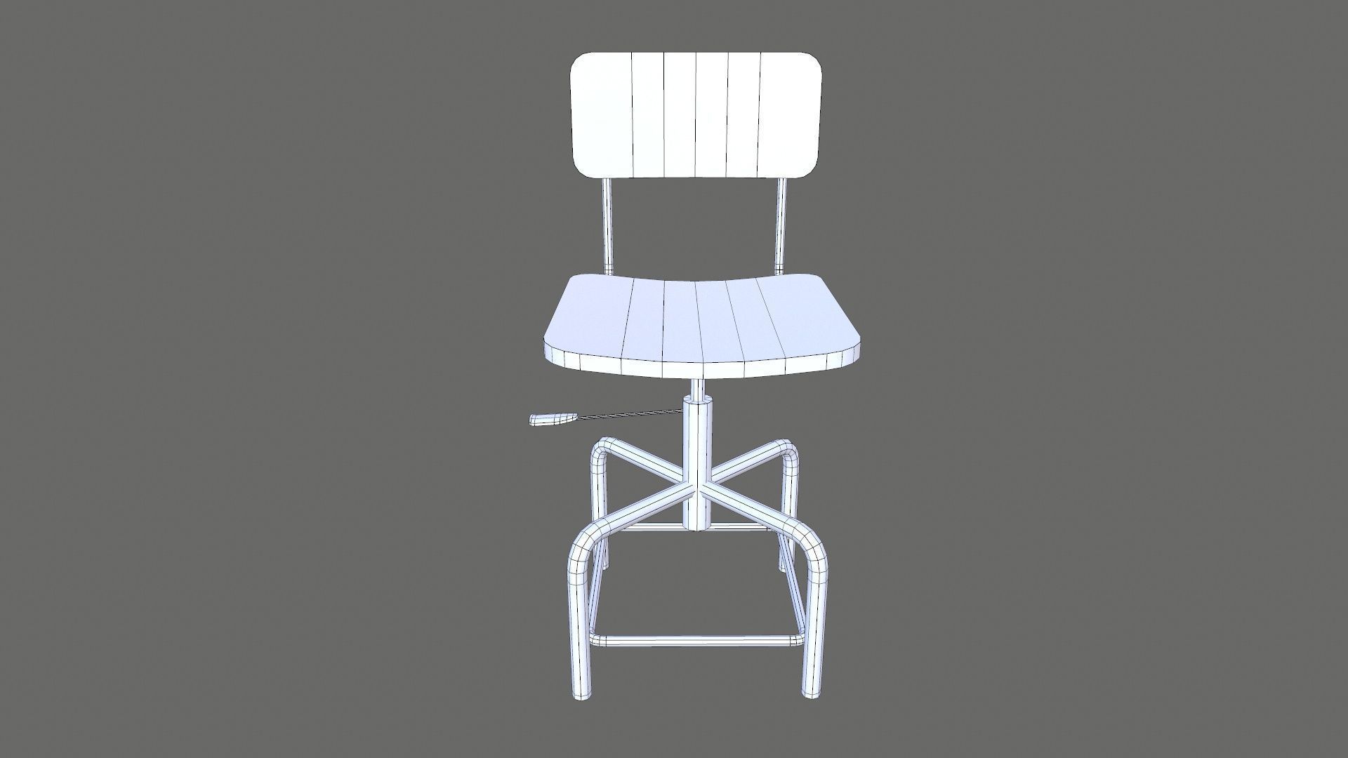 Metal Chair Low-poly 3D model_10