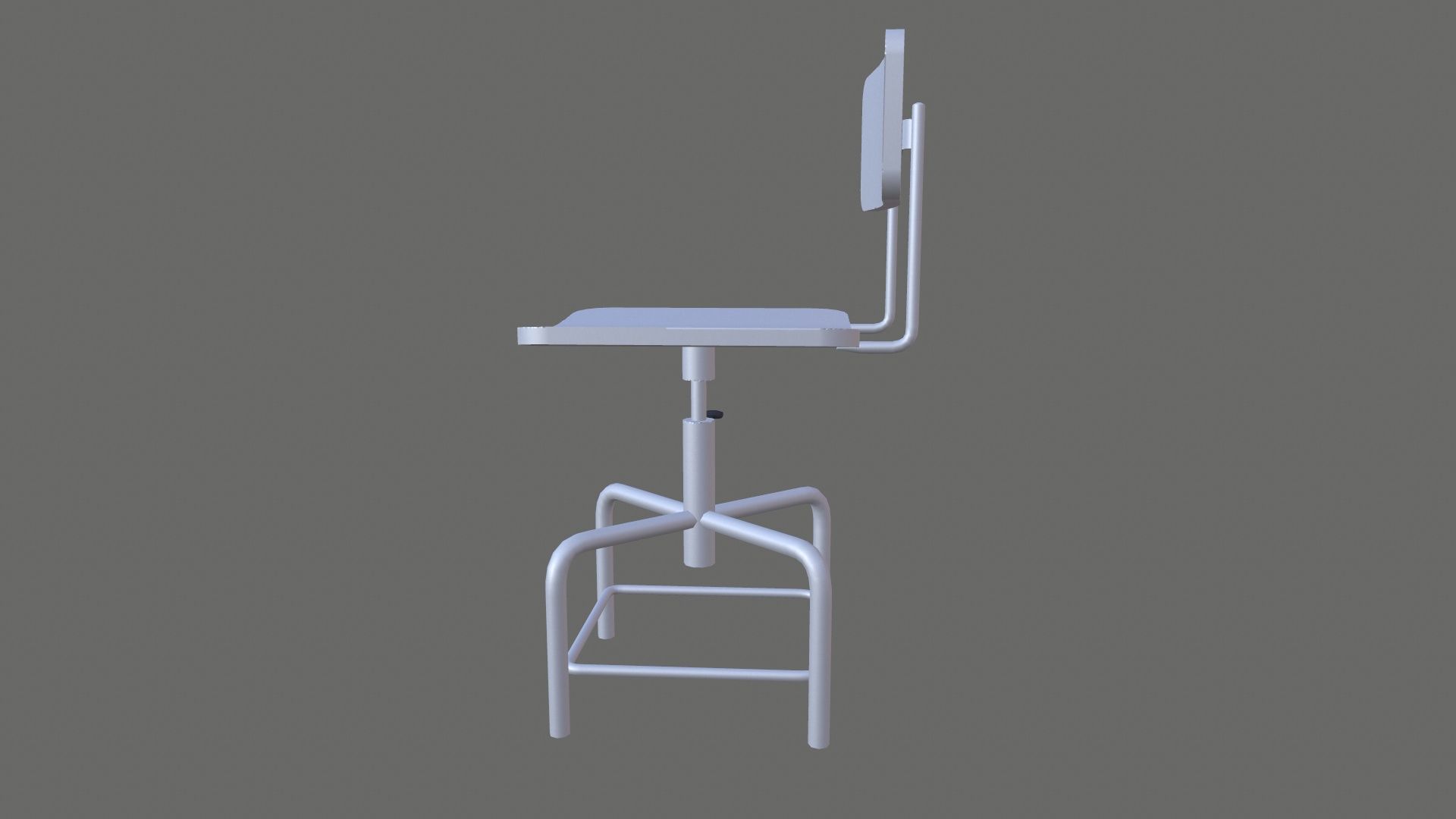 Metal Chair Low-poly 3D model_4