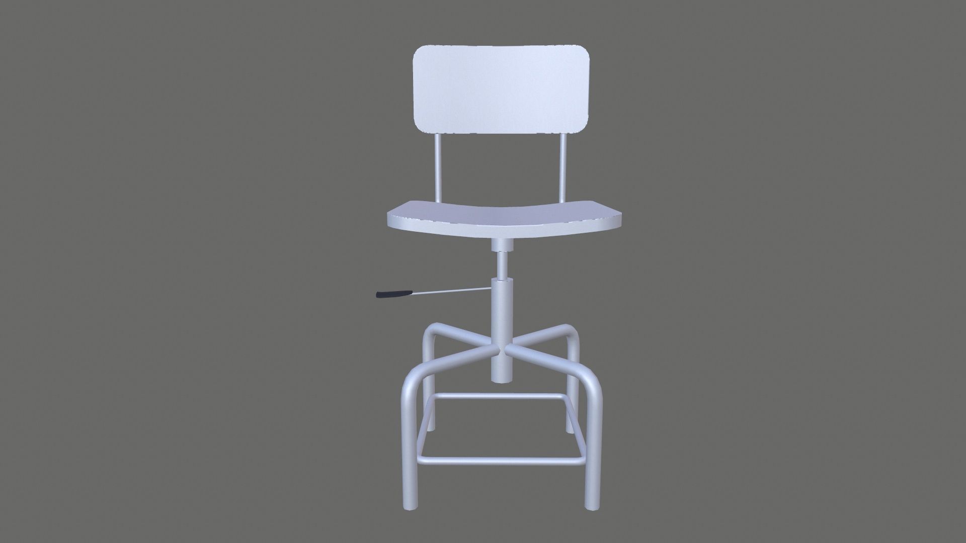 Metal Chair Low-poly 3D model_2