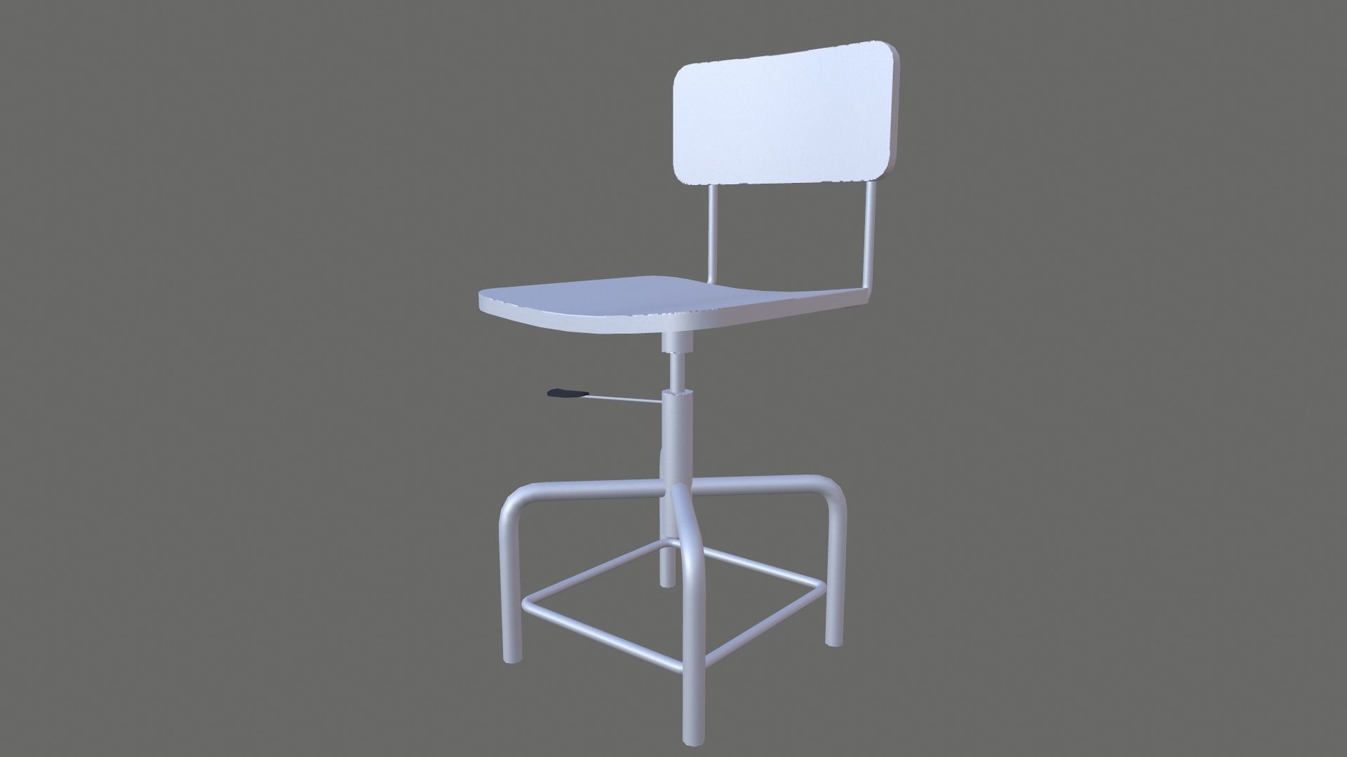 Metal Chair Low-poly 3D model_3