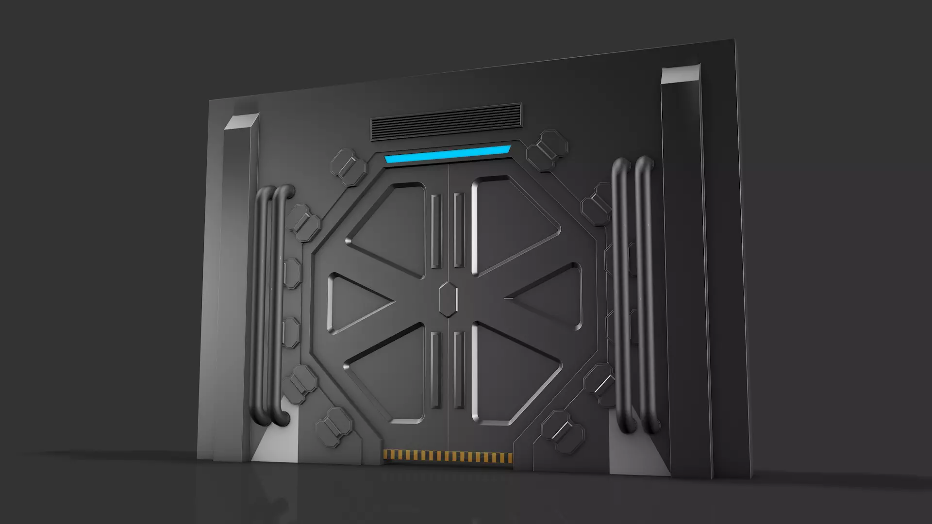 Sci Fi Door Low-poly 3D model_0