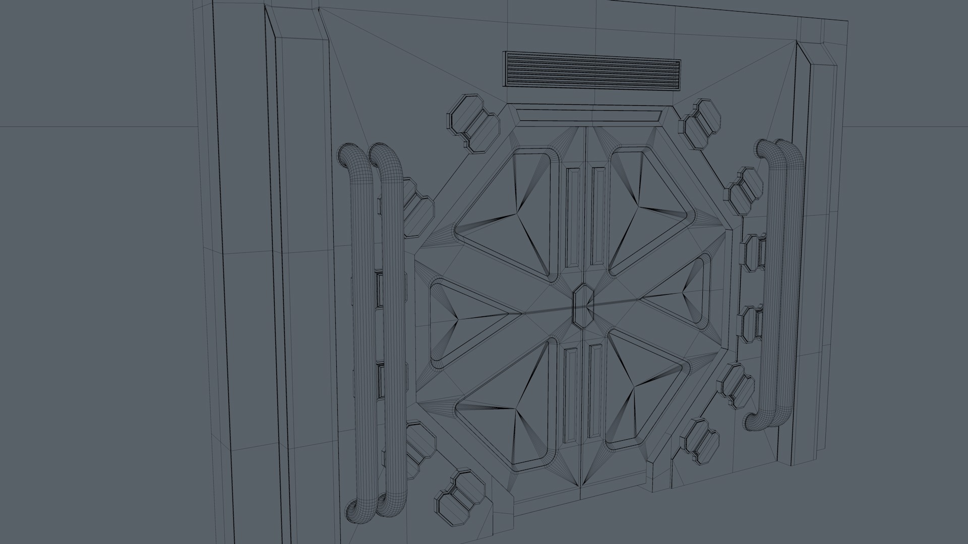 Sci Fi Door Low-poly 3D model_11