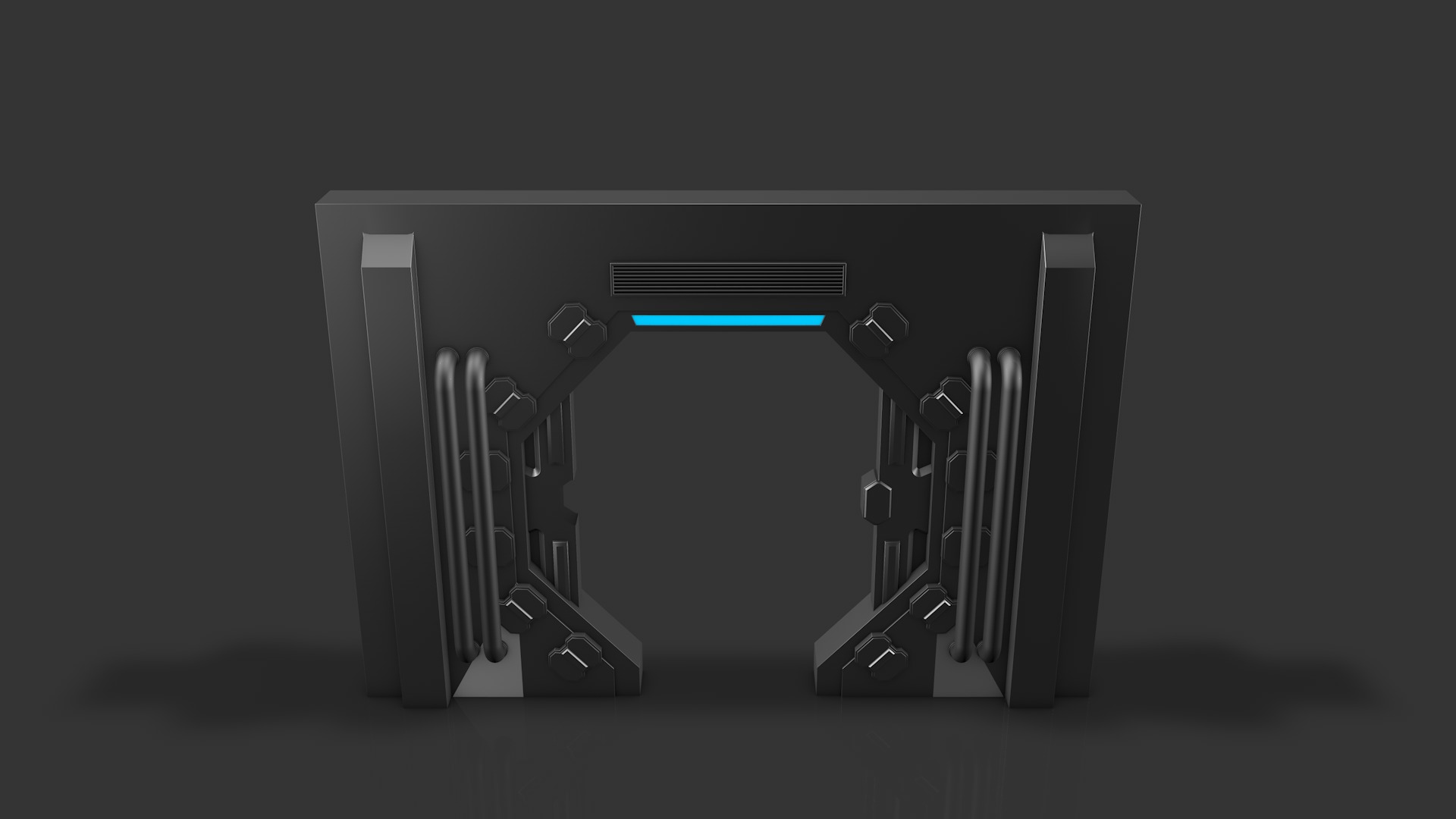 Sci Fi Door Low-poly 3D model_8