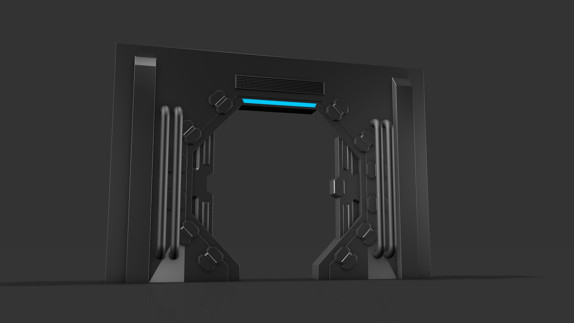 Sci Fi Door Low-poly 3D model_7