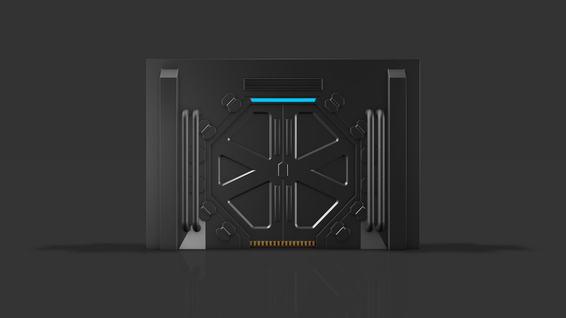 Sci Fi Door Low-poly 3D model_3
