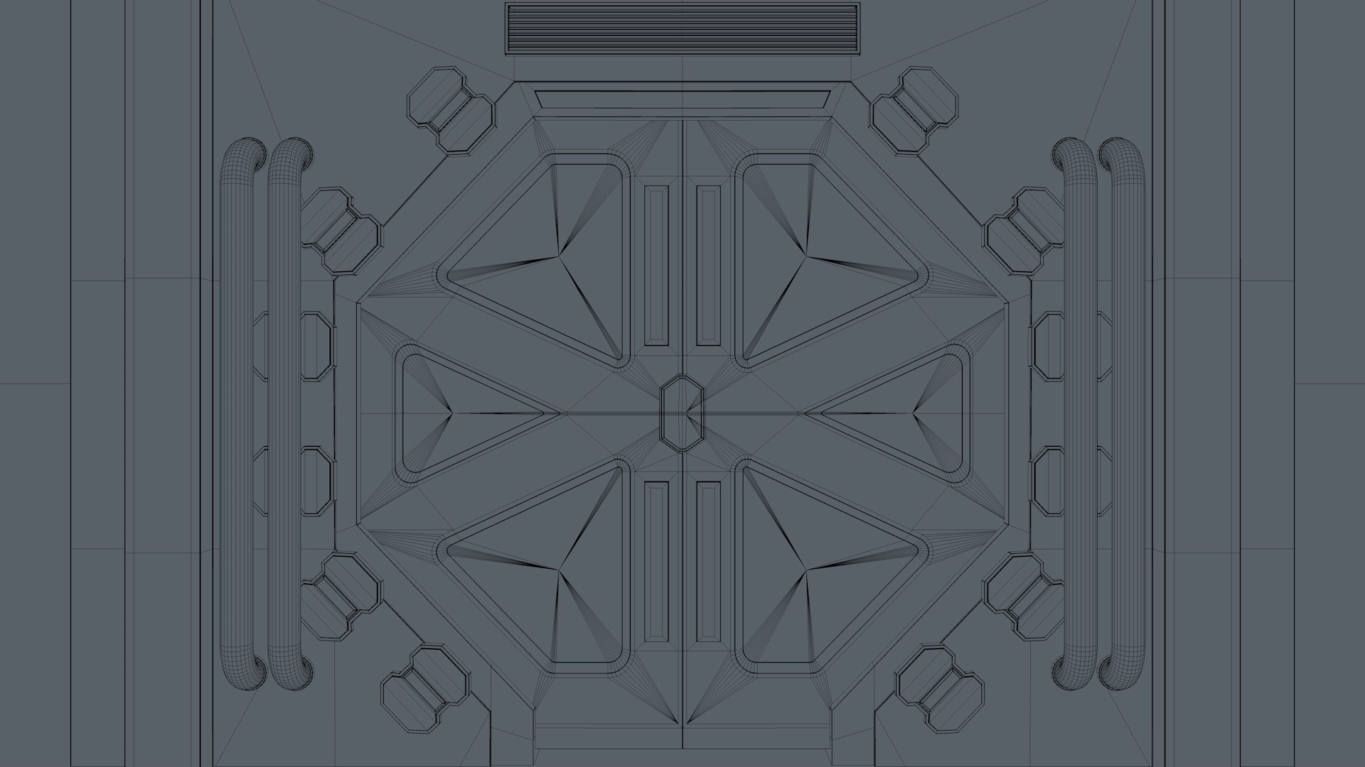 Sci Fi Door Low-poly 3D model_10