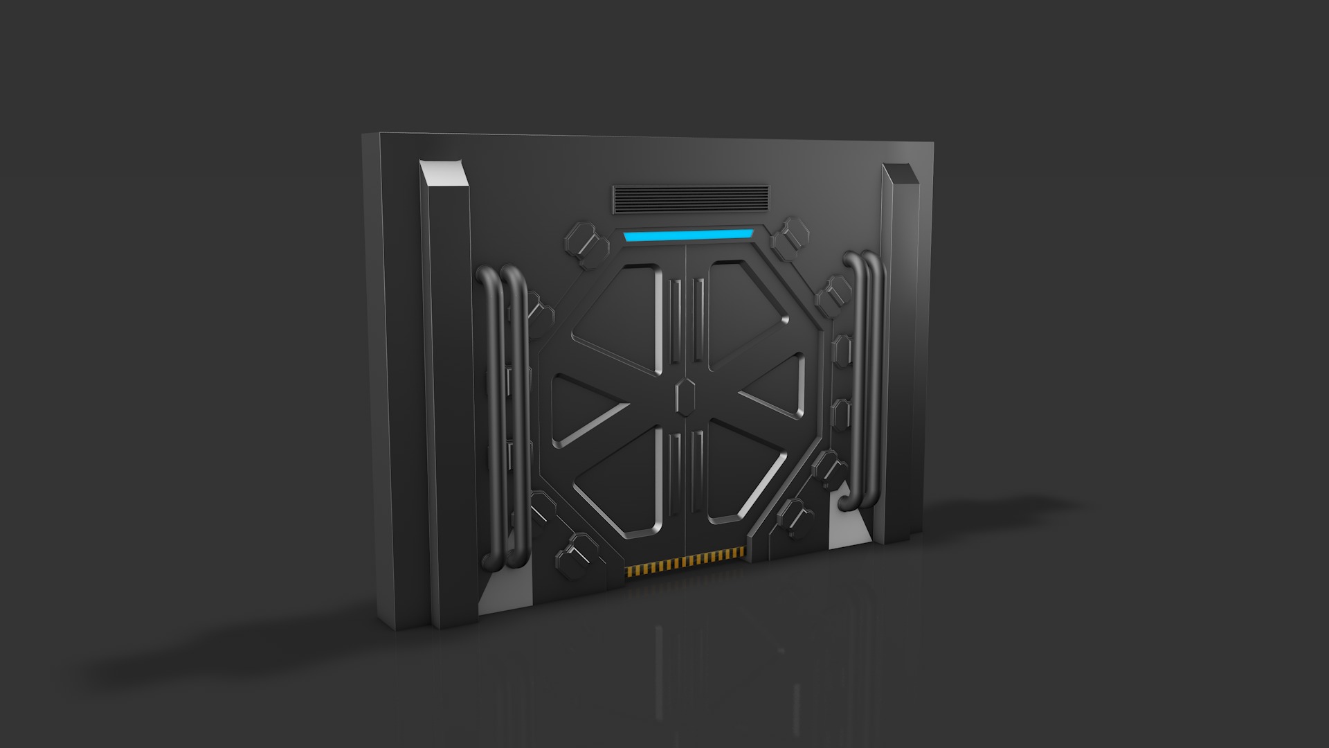Sci Fi Door Low-poly 3D model_2