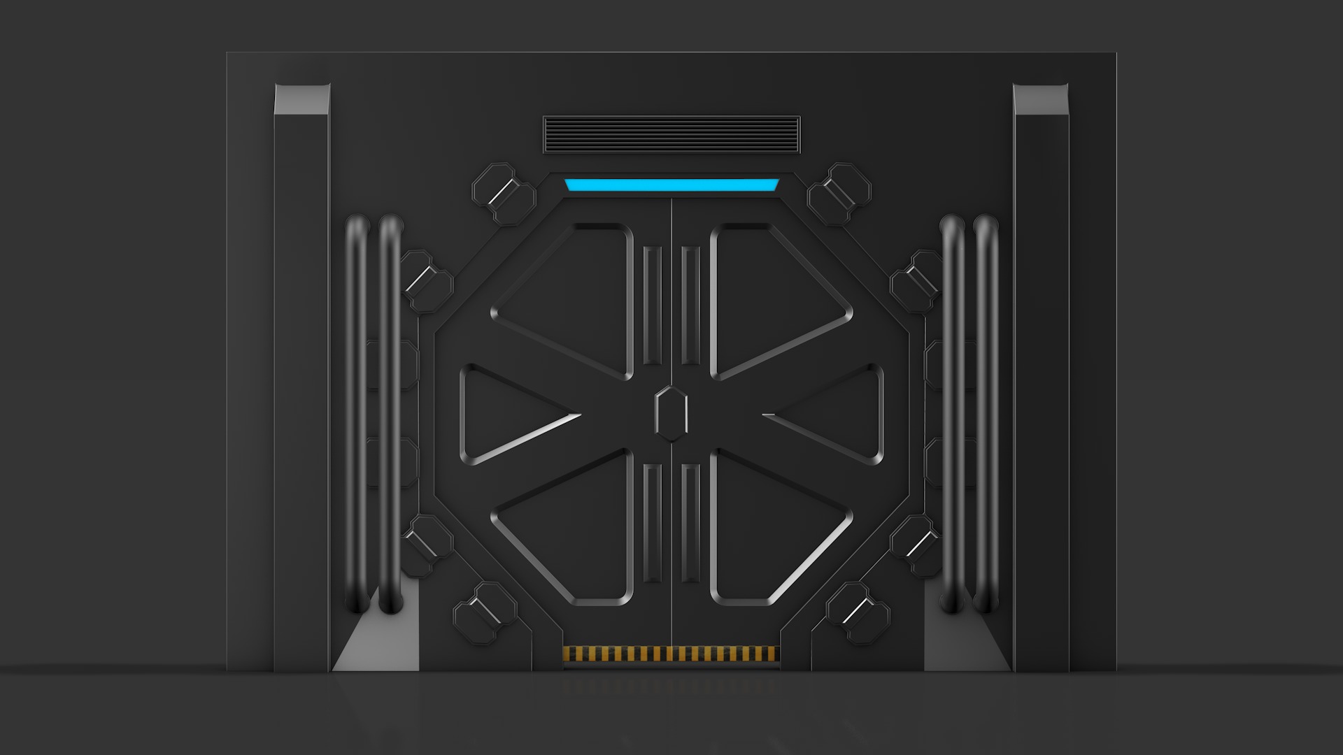 Sci Fi Door Low-poly 3D model_6